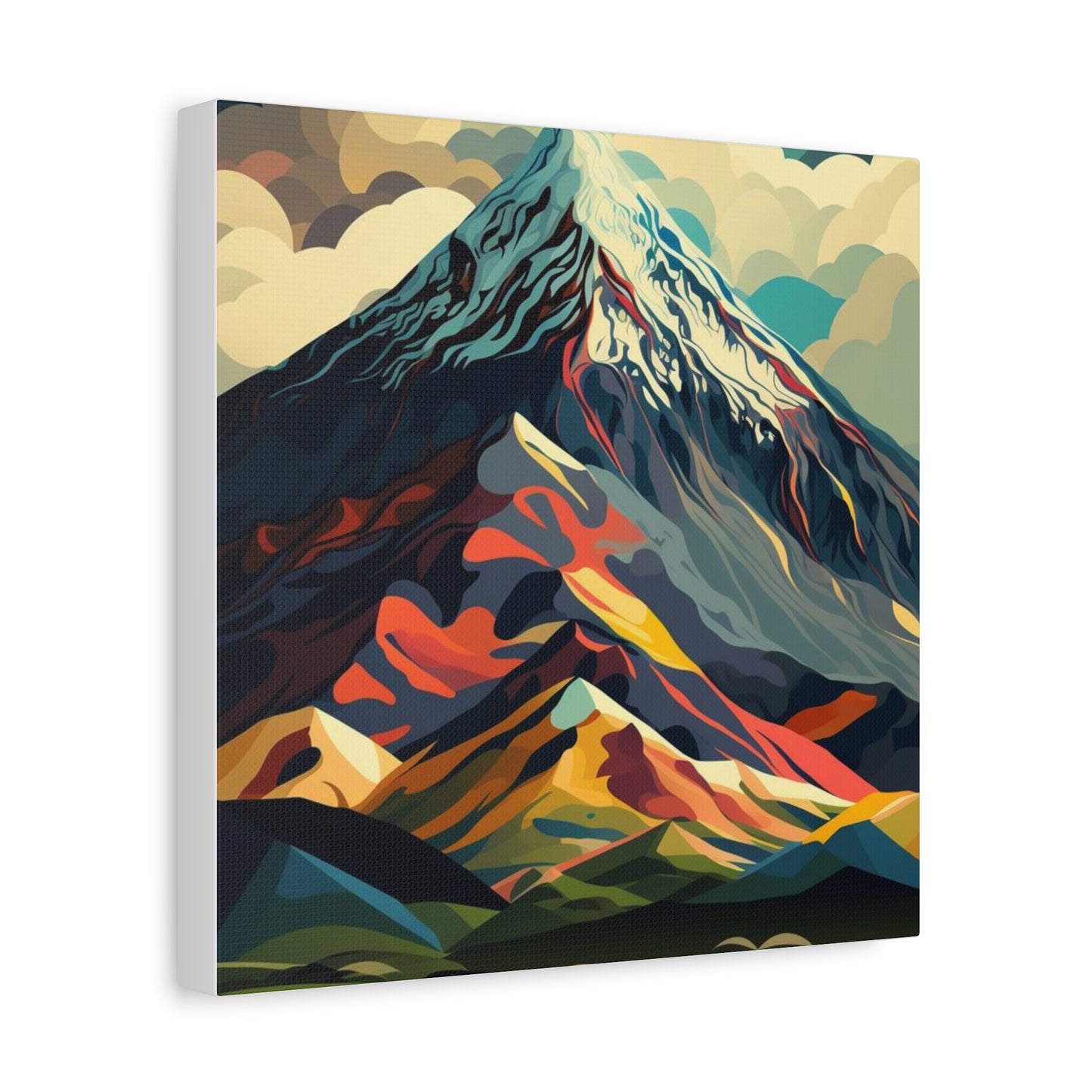 Abstract Mountain Landscape Matte Canvas Print — Stretched Wall Art