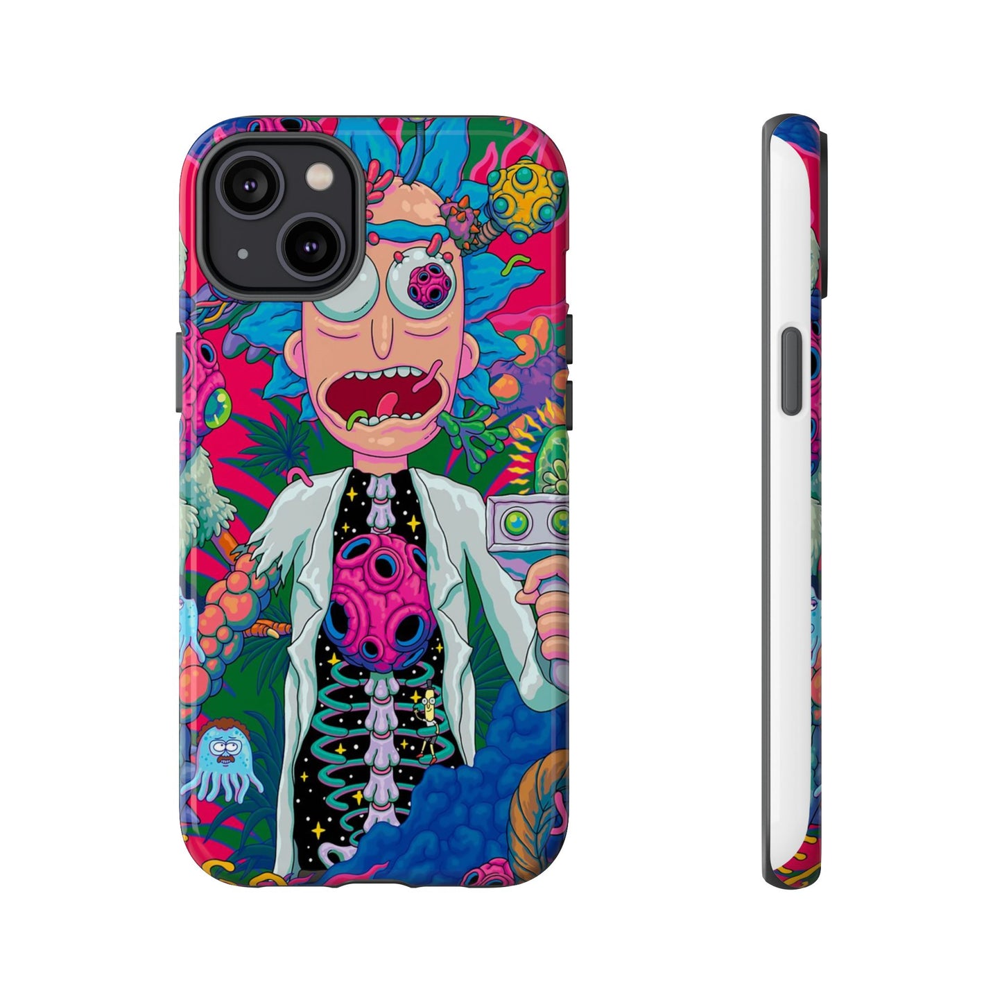 Rick and Morty Psychedelic iPhone Tough Case – Colorful Cartoon Science Design
