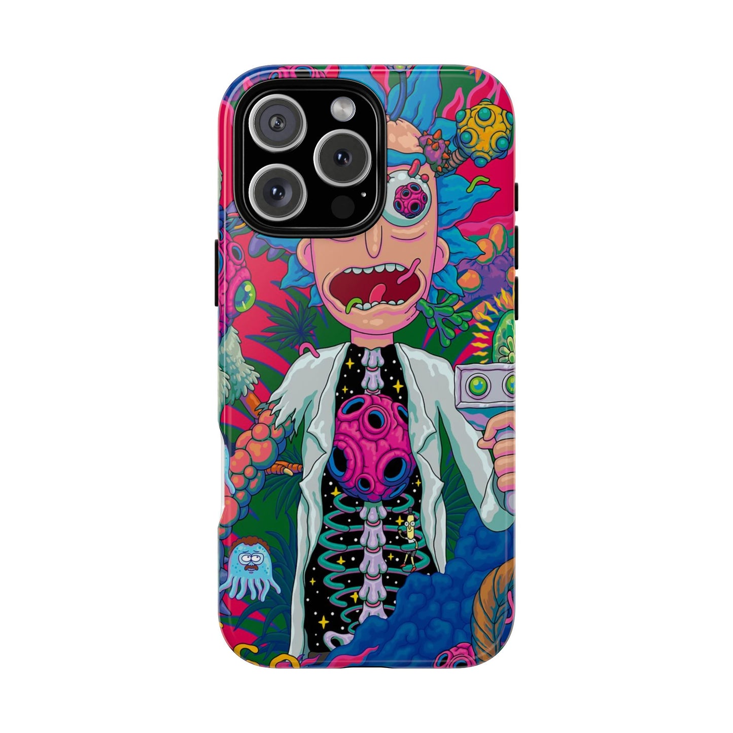 Rick and Morty Psychedelic iPhone Tough Case – Colorful Cartoon Science Design