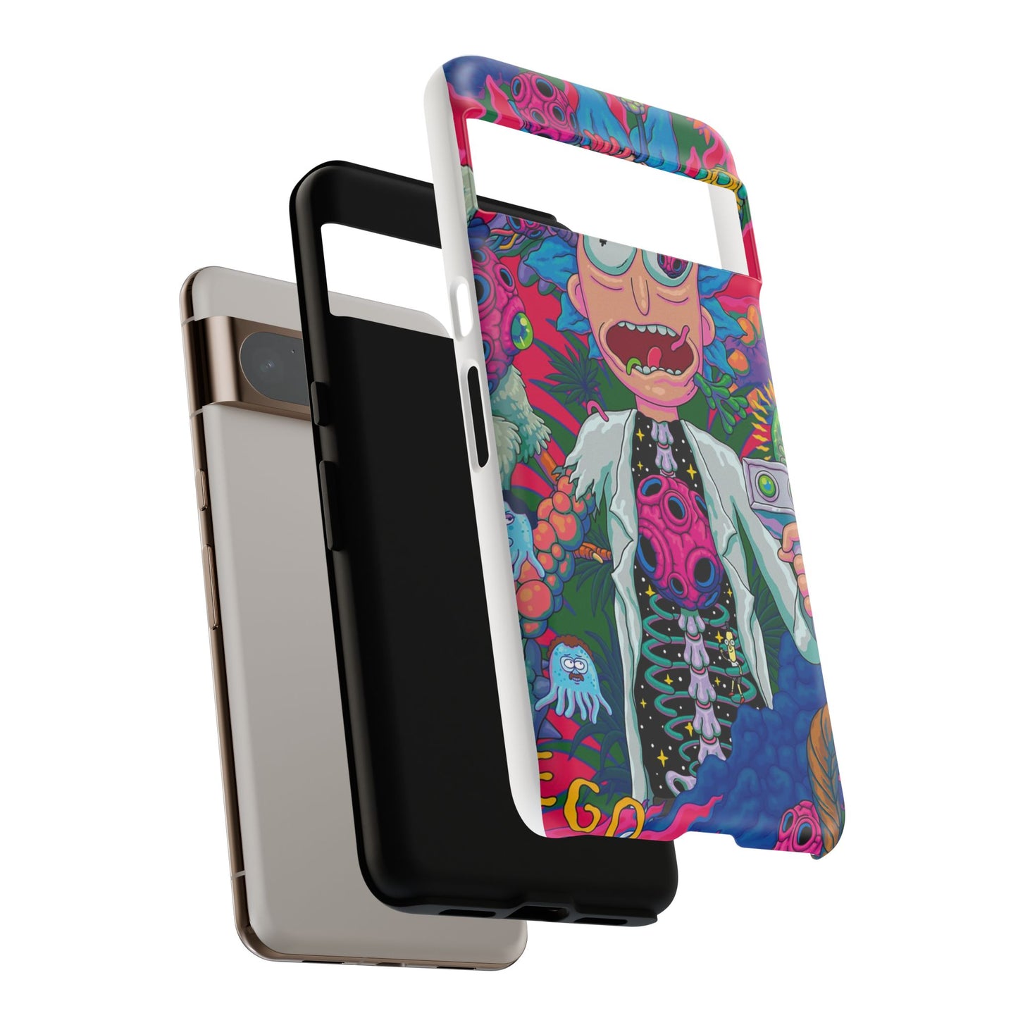 Rick and Morty Psychedelic iPhone Tough Case – Colorful Cartoon Science Design