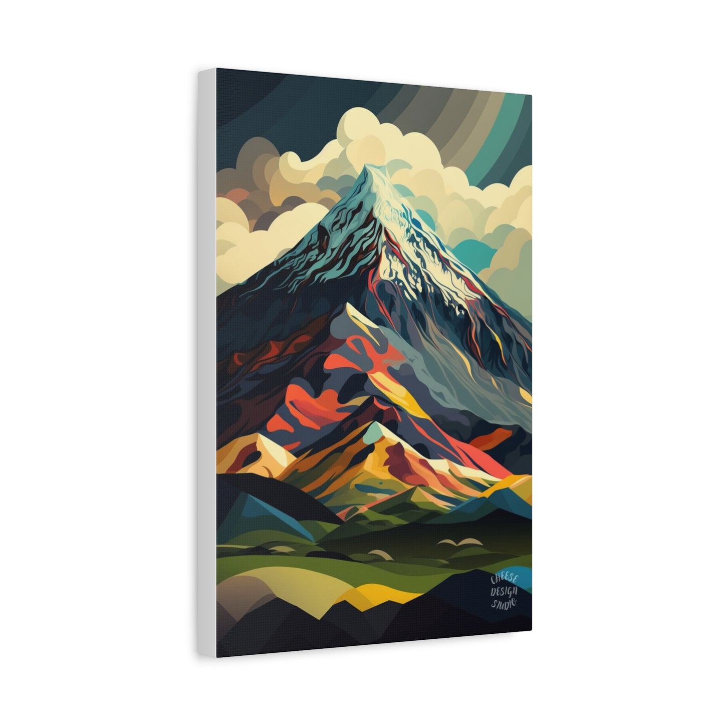 Abstract Mountain Landscape Matte Canvas Print — Stretched Wall Art