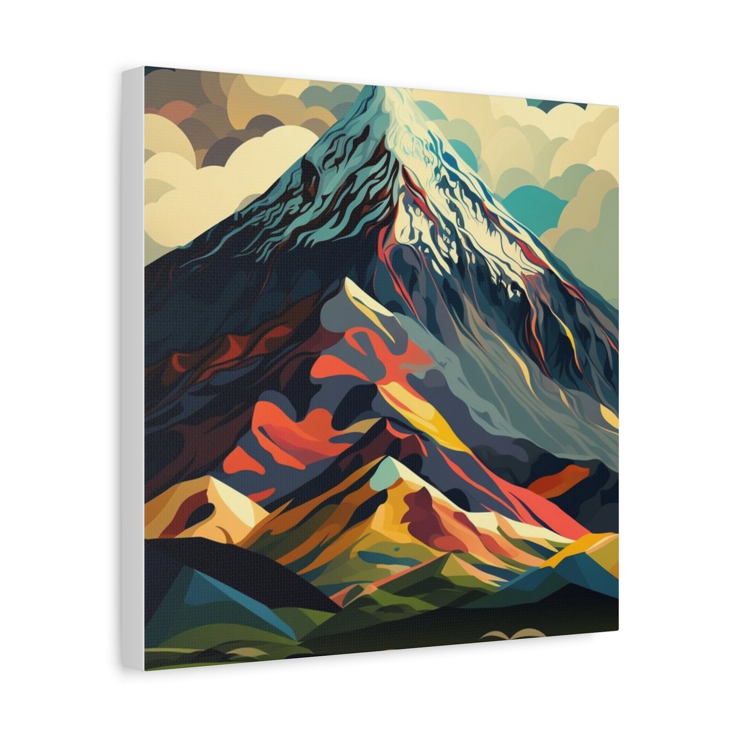 Abstract Mountain Landscape Matte Canvas Print — Stretched Wall Art