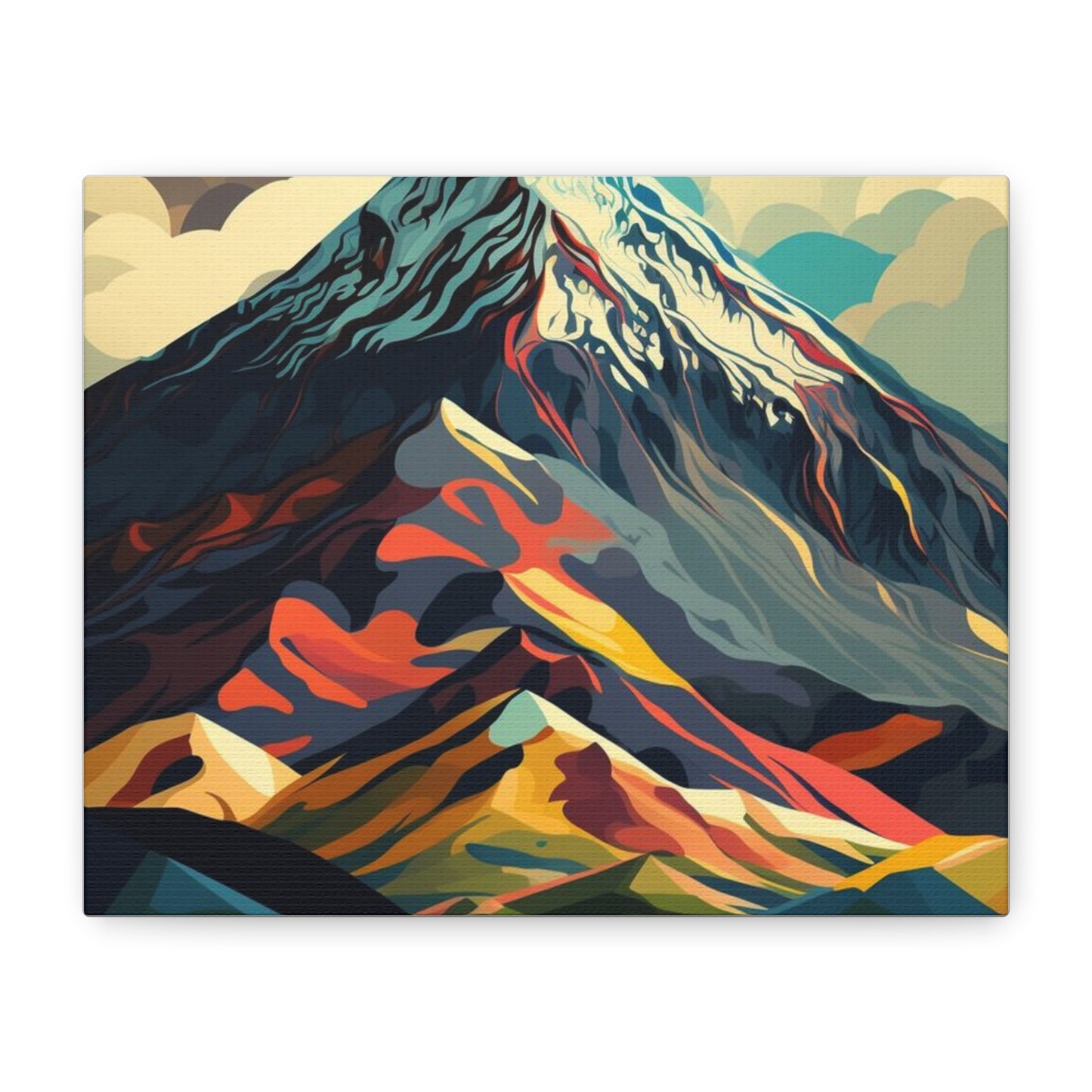 Abstract Mountain Landscape Matte Canvas Print — Stretched Wall Art