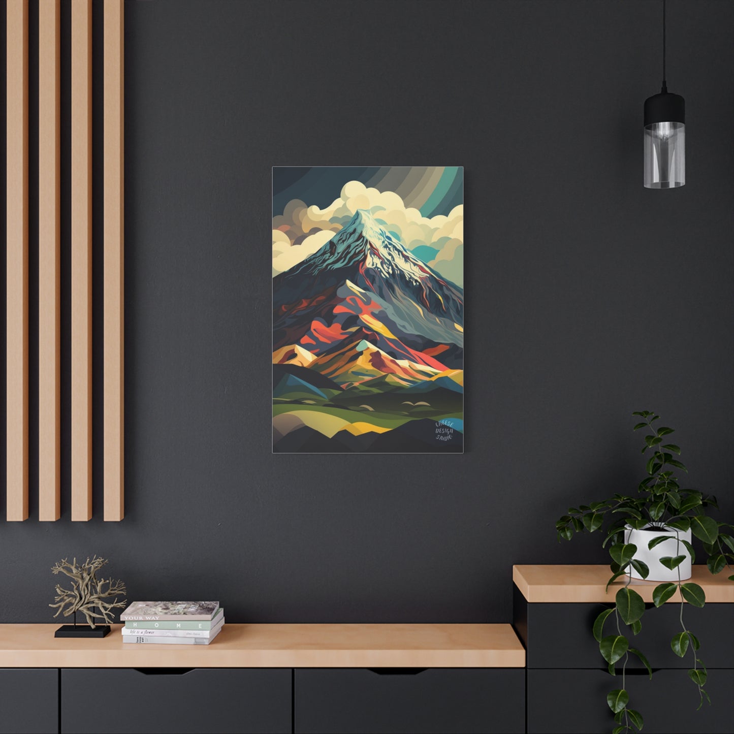 Abstract Mountain Landscape Matte Canvas Print — Stretched Wall Art