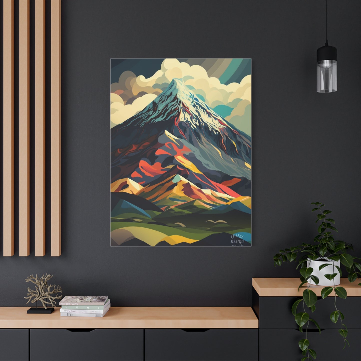 Abstract Mountain Landscape Matte Canvas Print — Stretched Wall Art