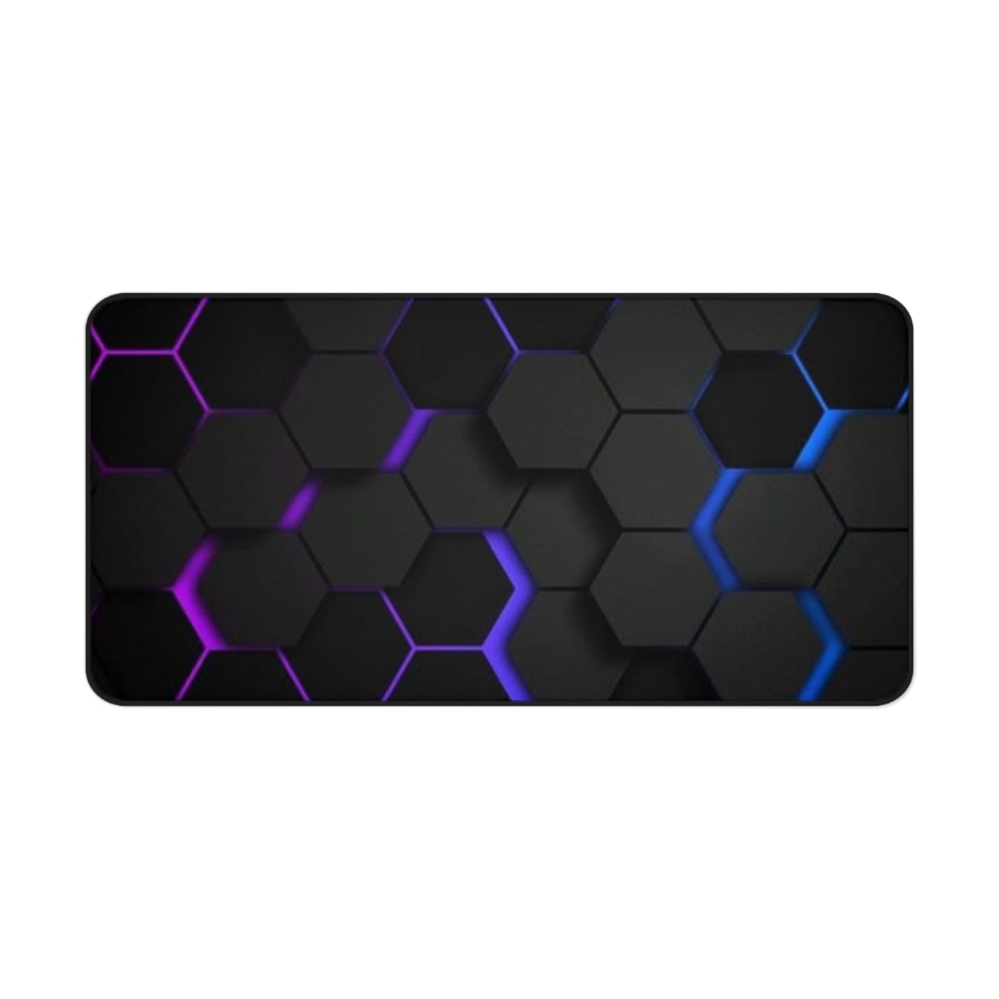 Hexagon Glow Desk Mat — RGB Black Gaming Deskpad