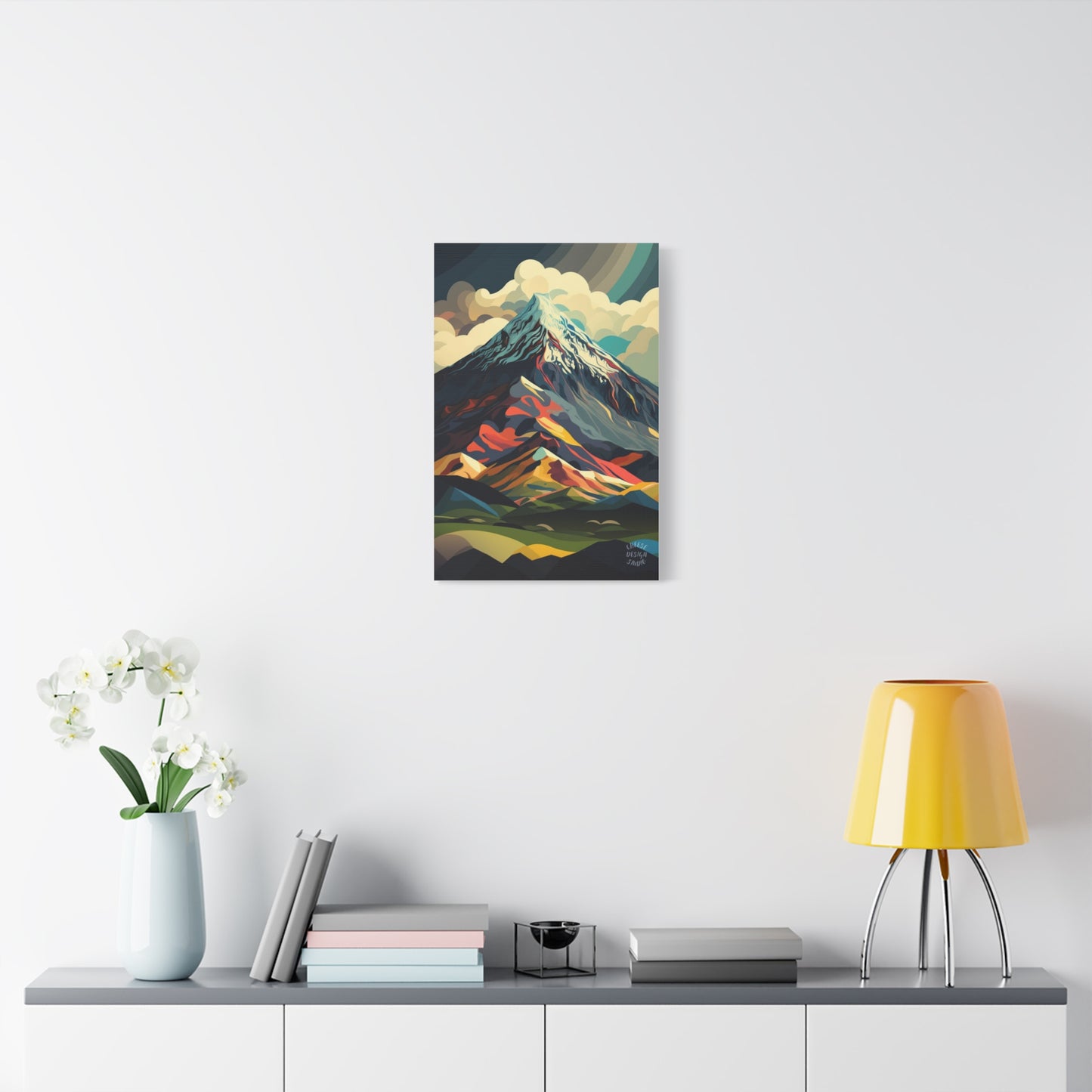 Abstract Mountain Landscape Matte Canvas Print — Stretched Wall Art