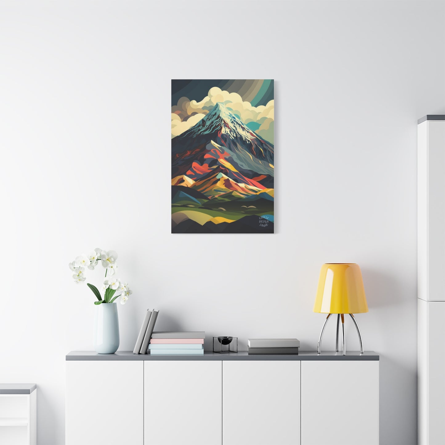 Abstract Mountain Landscape Matte Canvas Print — Stretched Wall Art