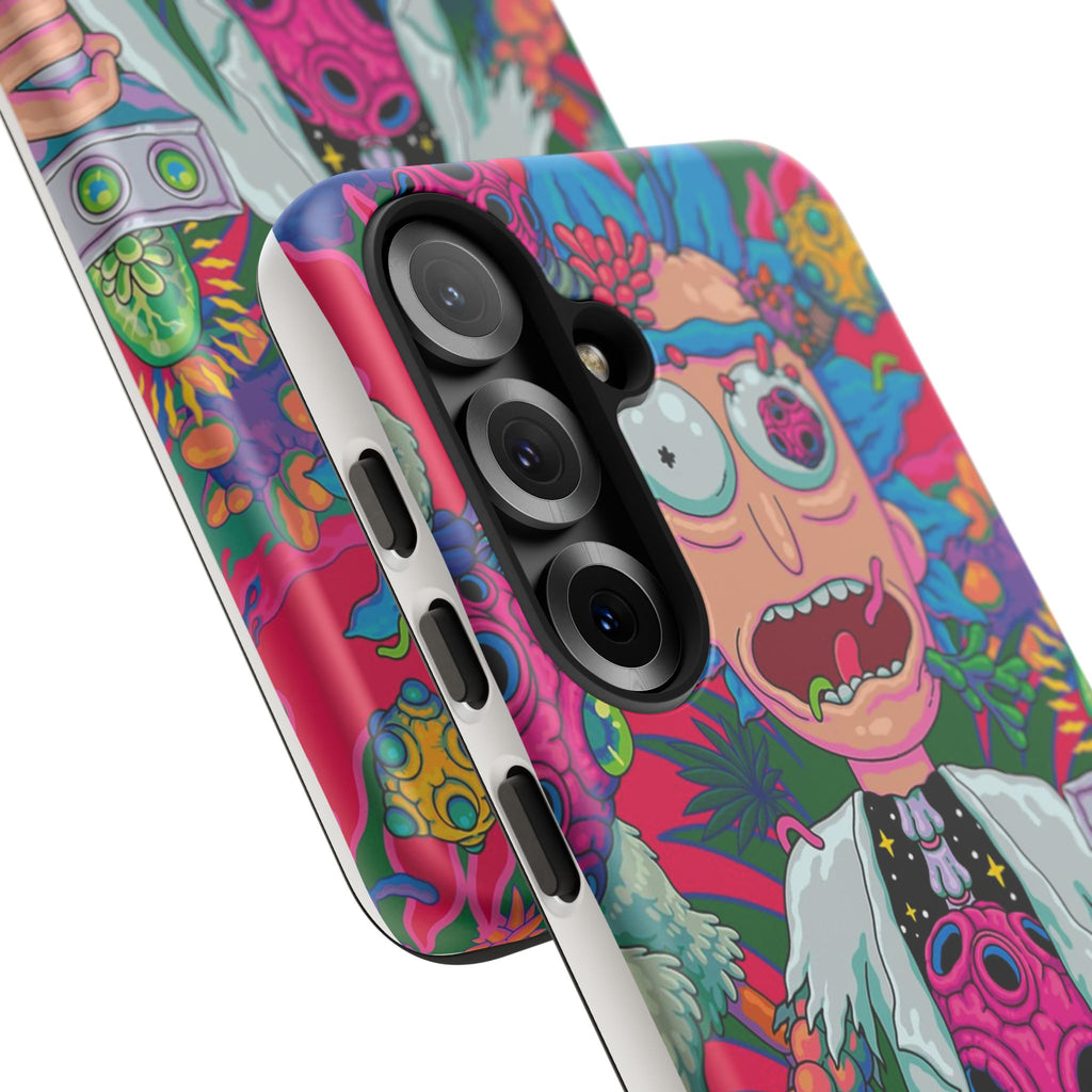 Rick and Morty Psychedelic iPhone Tough Case – Colorful Cartoon Science Design