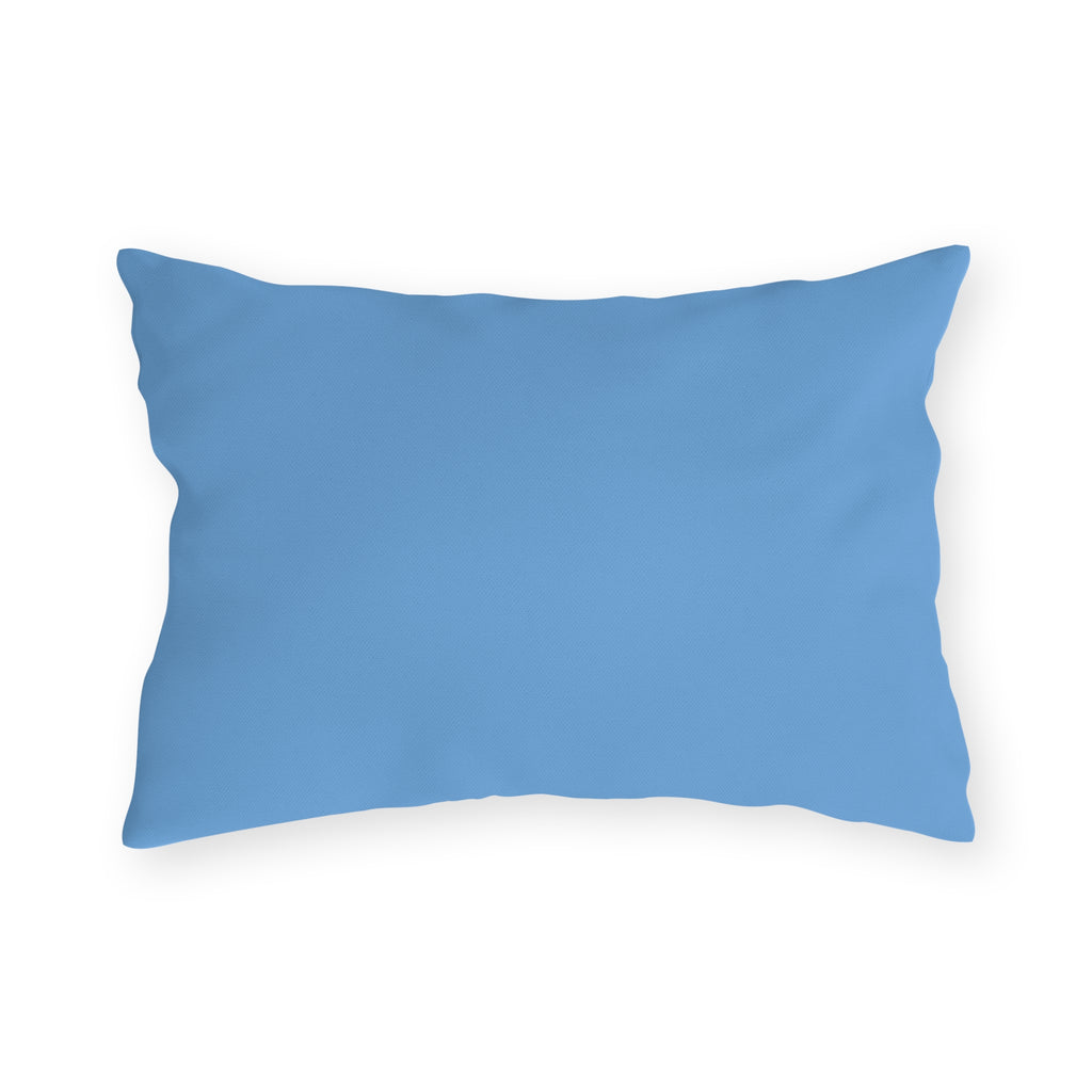 Mountain Sunrise Outdoor Pillow — Geometric Blue Peak Throw Pillow for Patio & Deck