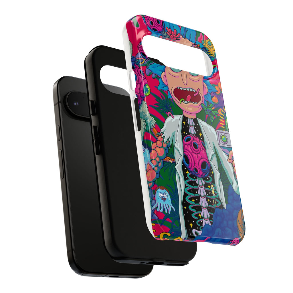 Rick and Morty Psychedelic iPhone Tough Case – Colorful Cartoon Science Design