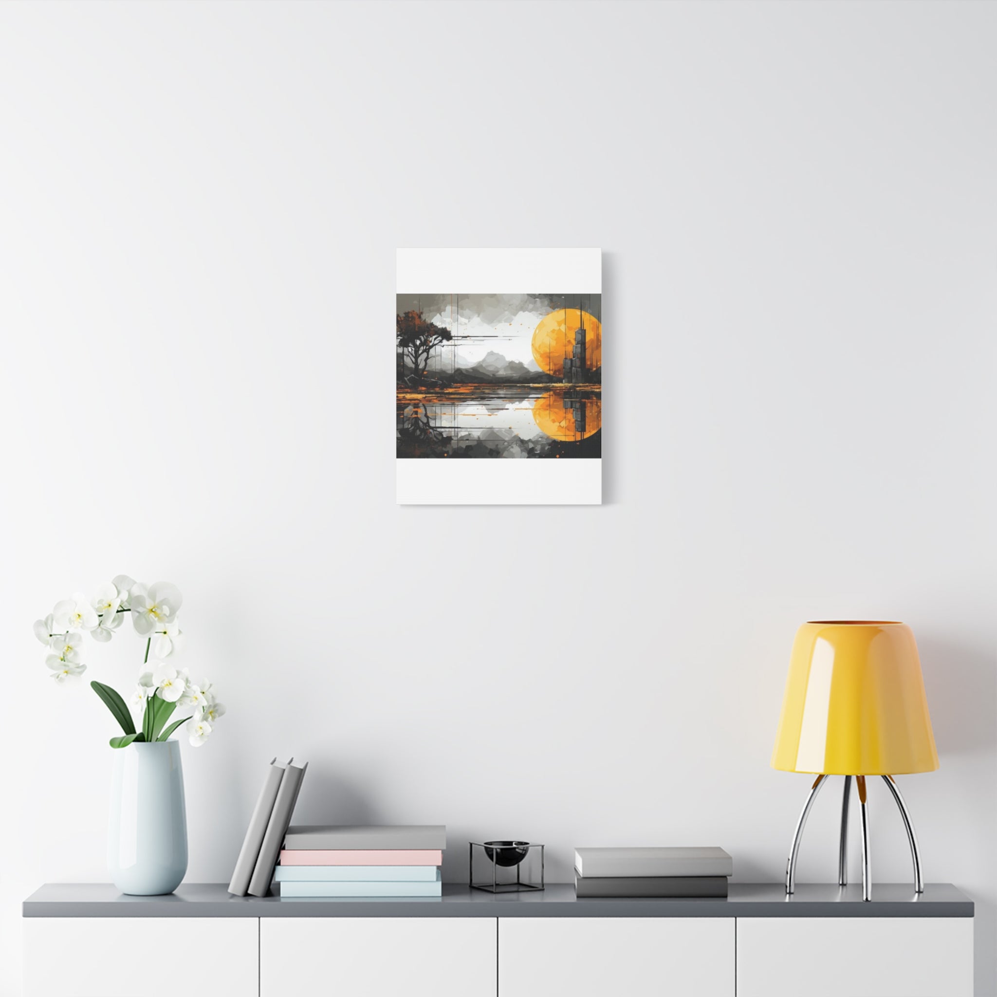 Autumn Lake Moon Matte Canvas Print — Stretched 1.25"