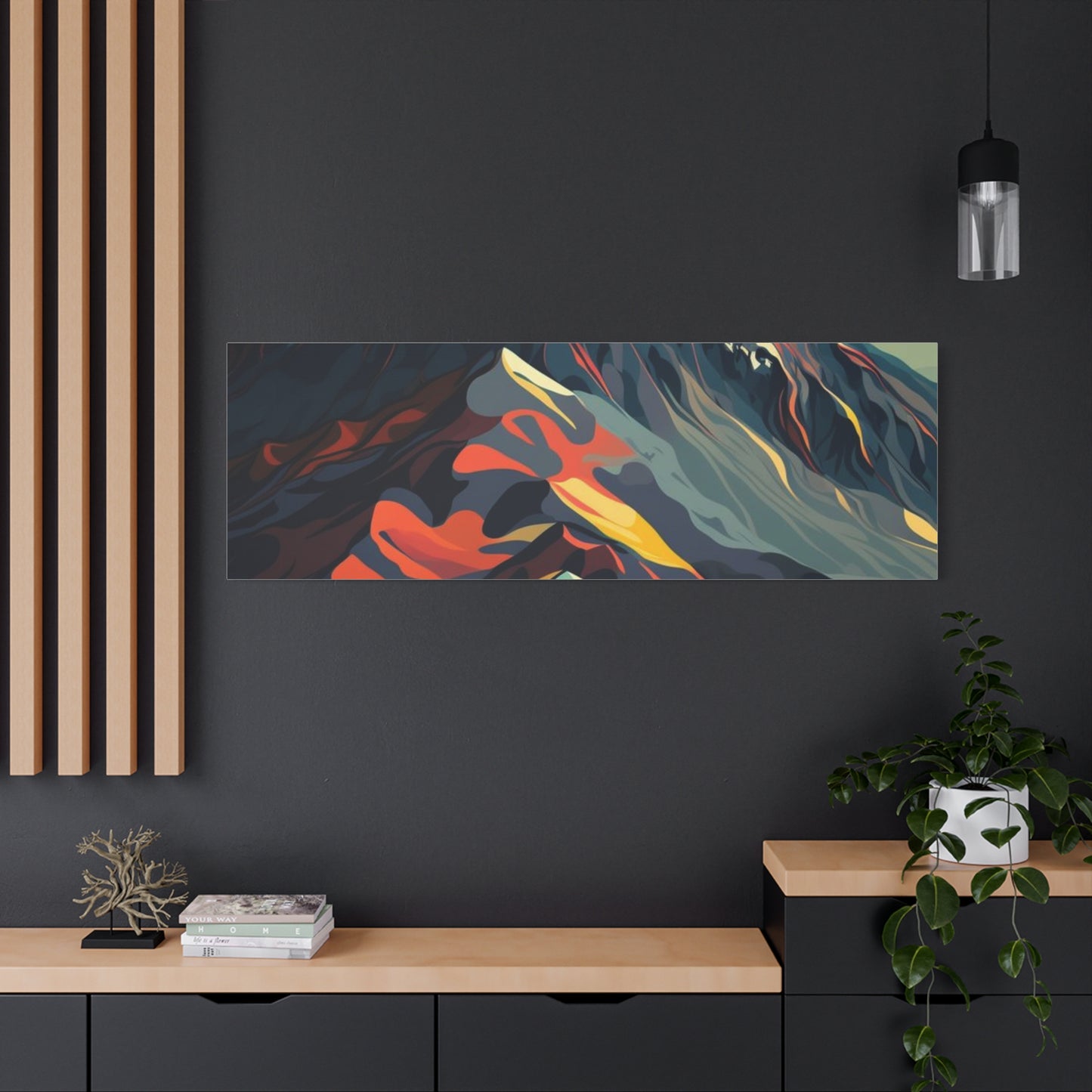 Abstract Mountain Landscape Matte Canvas Print — Stretched Wall Art