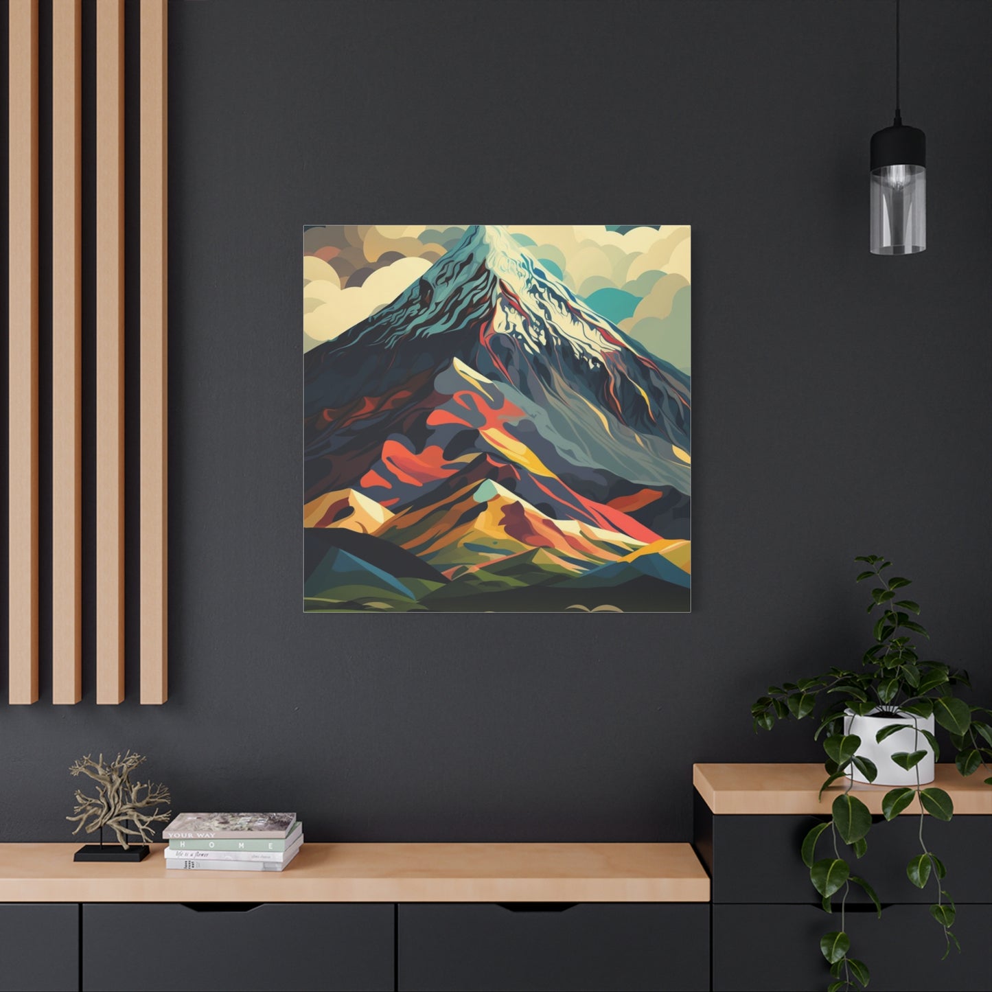 Abstract Mountain Landscape Matte Canvas Print — Stretched Wall Art