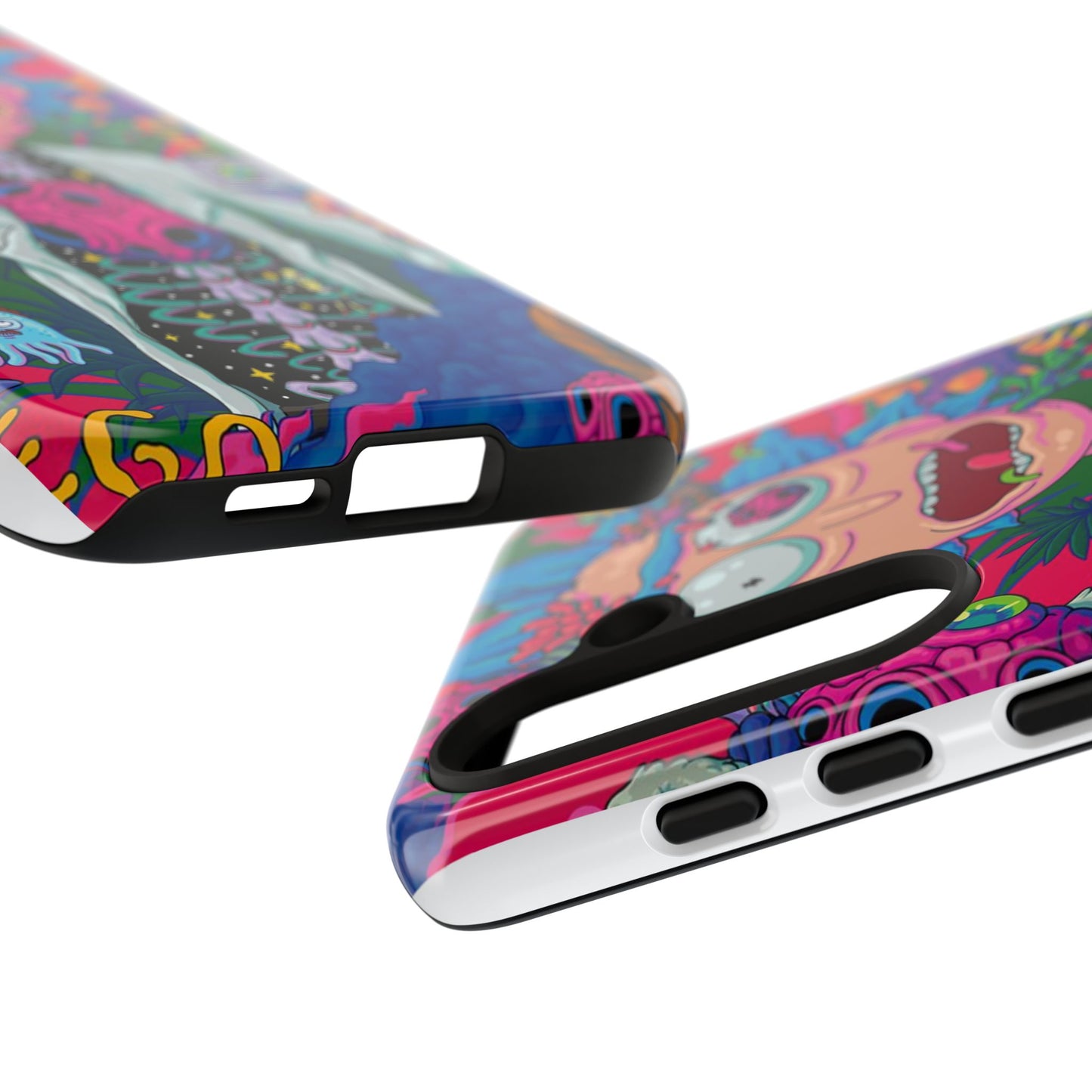 Rick and Morty Psychedelic iPhone Tough Case – Colorful Cartoon Science Design