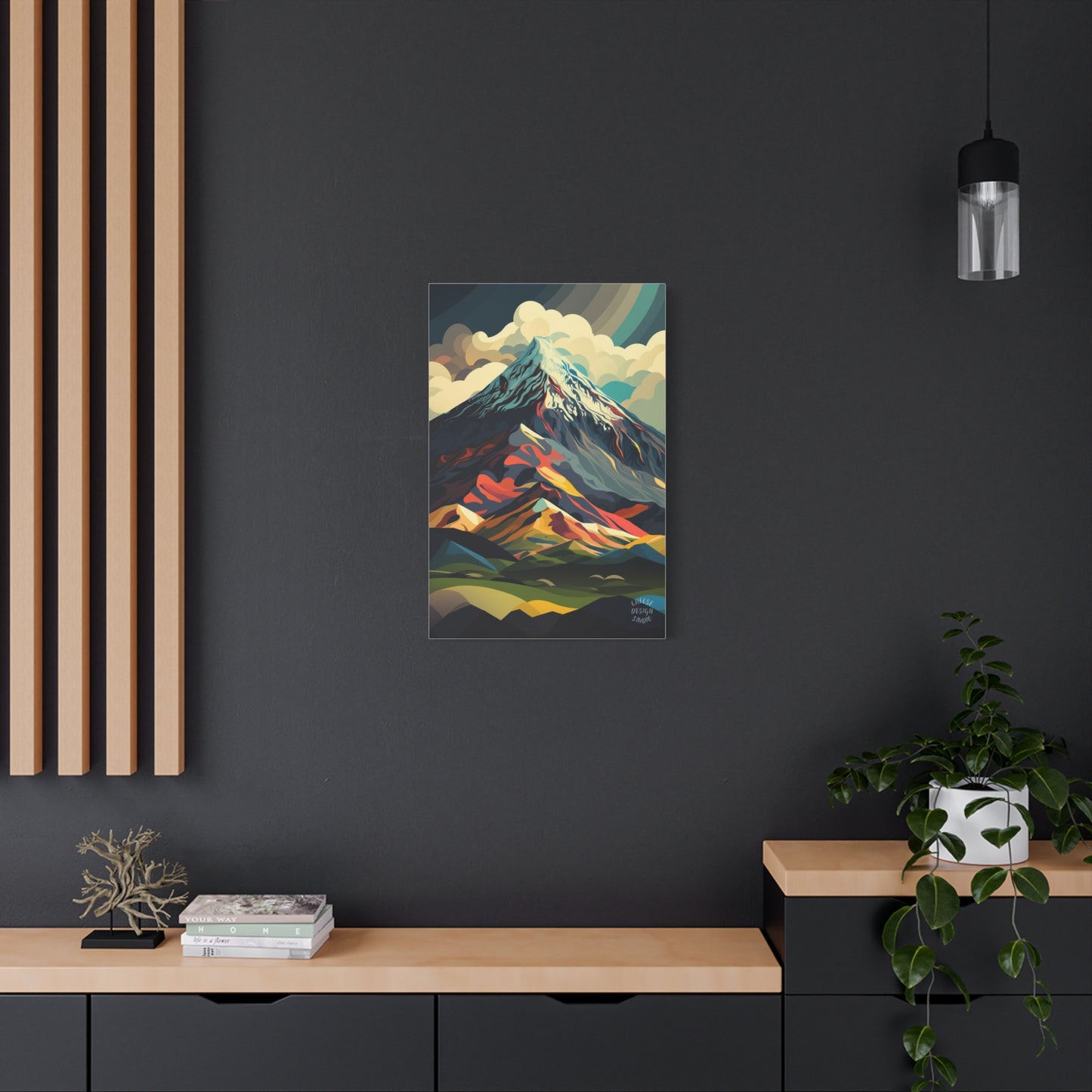 Abstract Mountain Landscape Matte Canvas Print — Stretched Wall Art