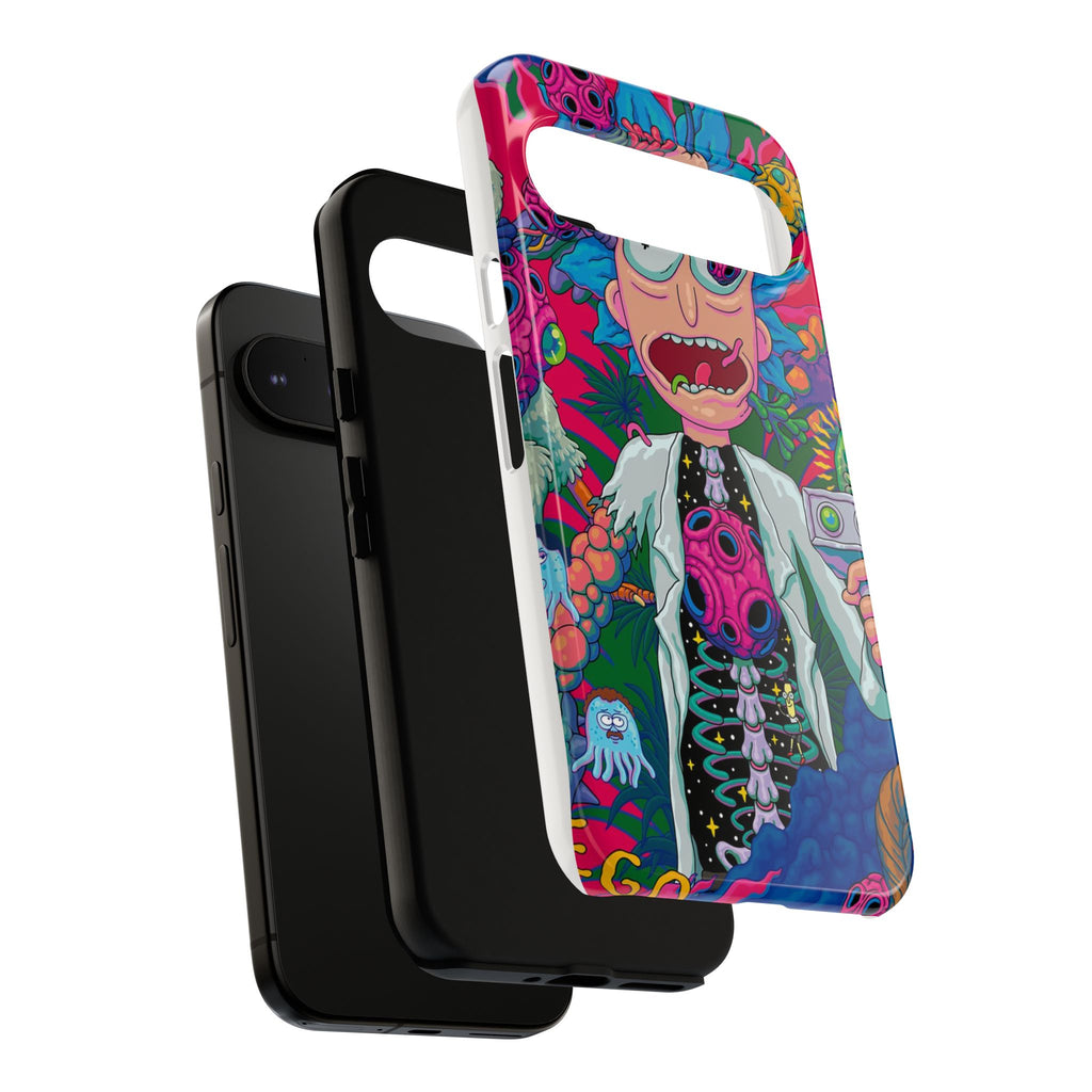 Rick and Morty Psychedelic iPhone Tough Case – Colorful Cartoon Science Design