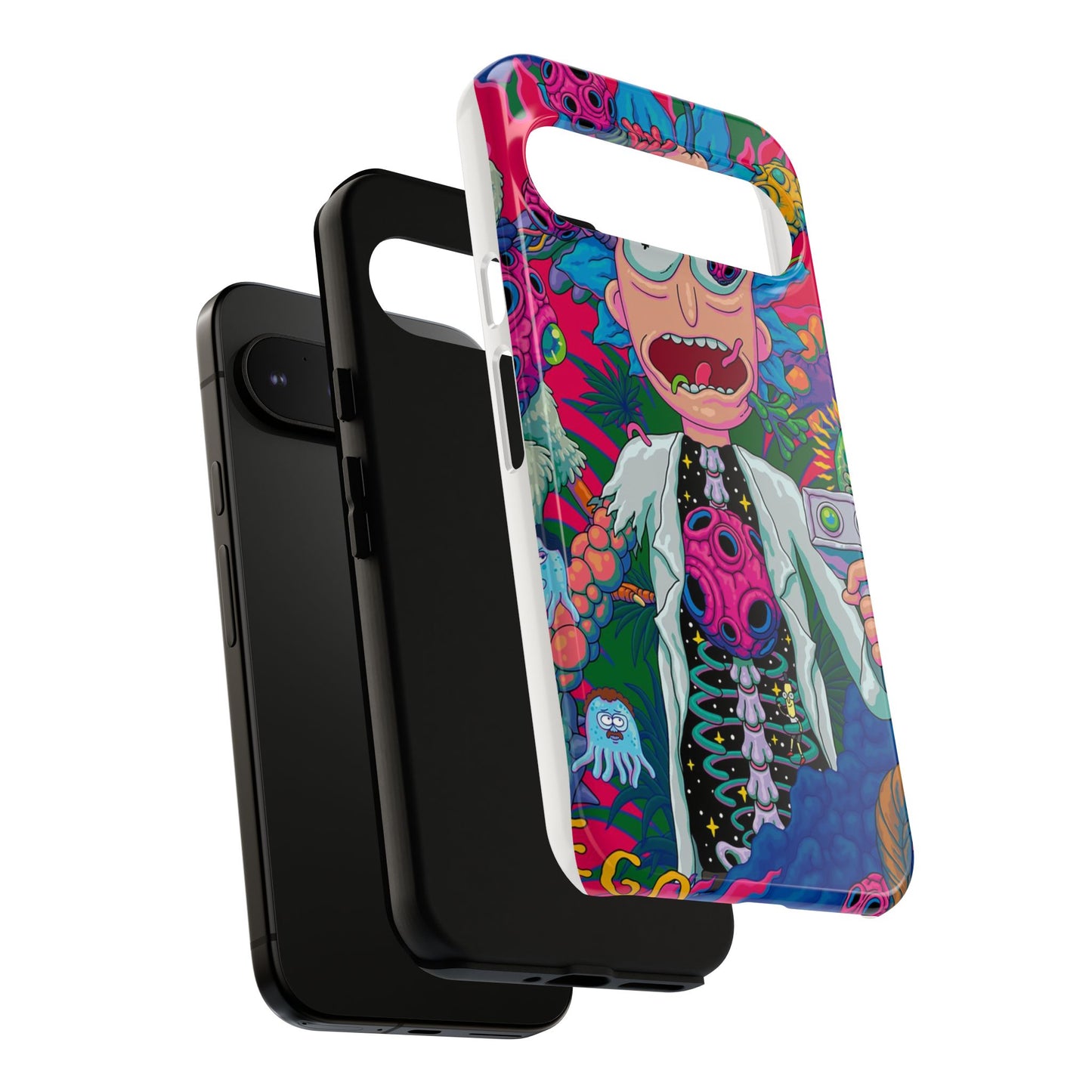 Rick and Morty Psychedelic iPhone Tough Case – Colorful Cartoon Science Design