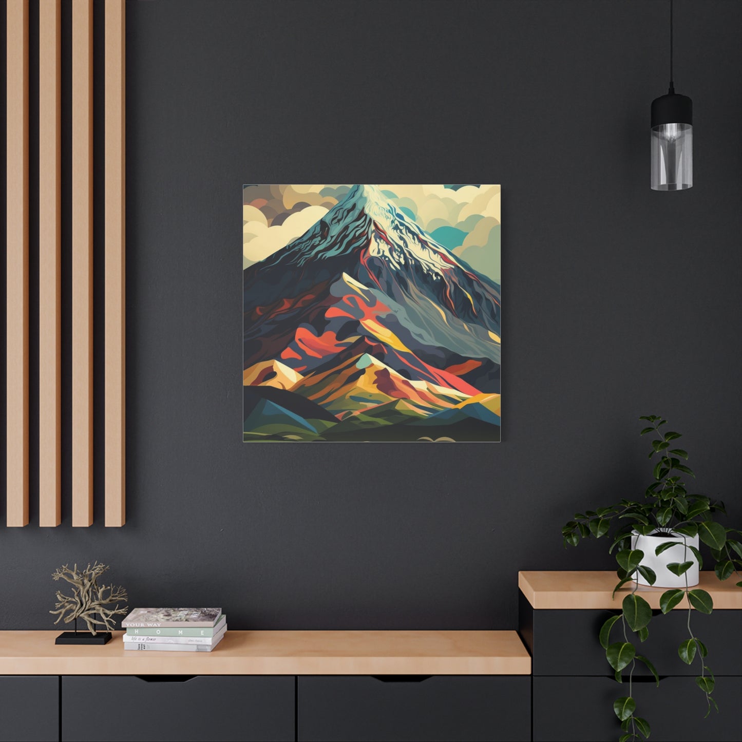 Abstract Mountain Landscape Matte Canvas Print — Stretched Wall Art