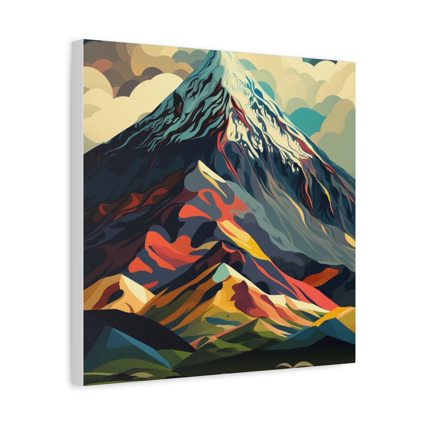 Abstract Mountain Landscape Matte Canvas Print — Stretched Wall Art