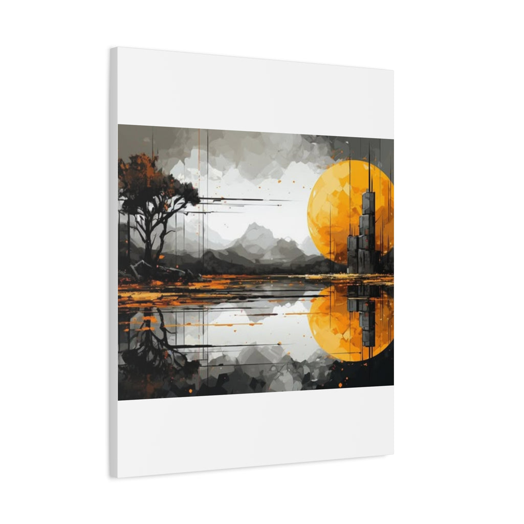 Autumn Lake Moon Matte Canvas Print — Stretched 1.25"