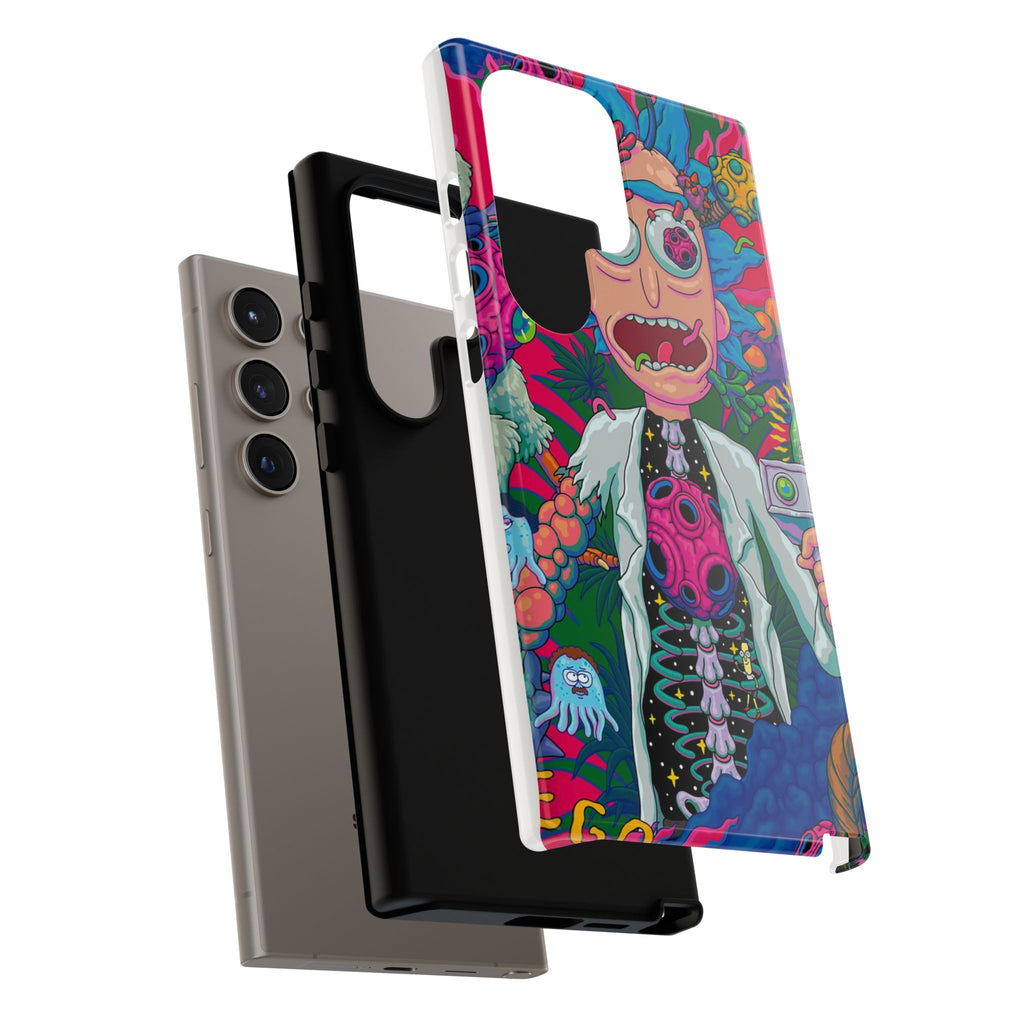 Rick and Morty Psychedelic iPhone Tough Case – Colorful Cartoon Science Design