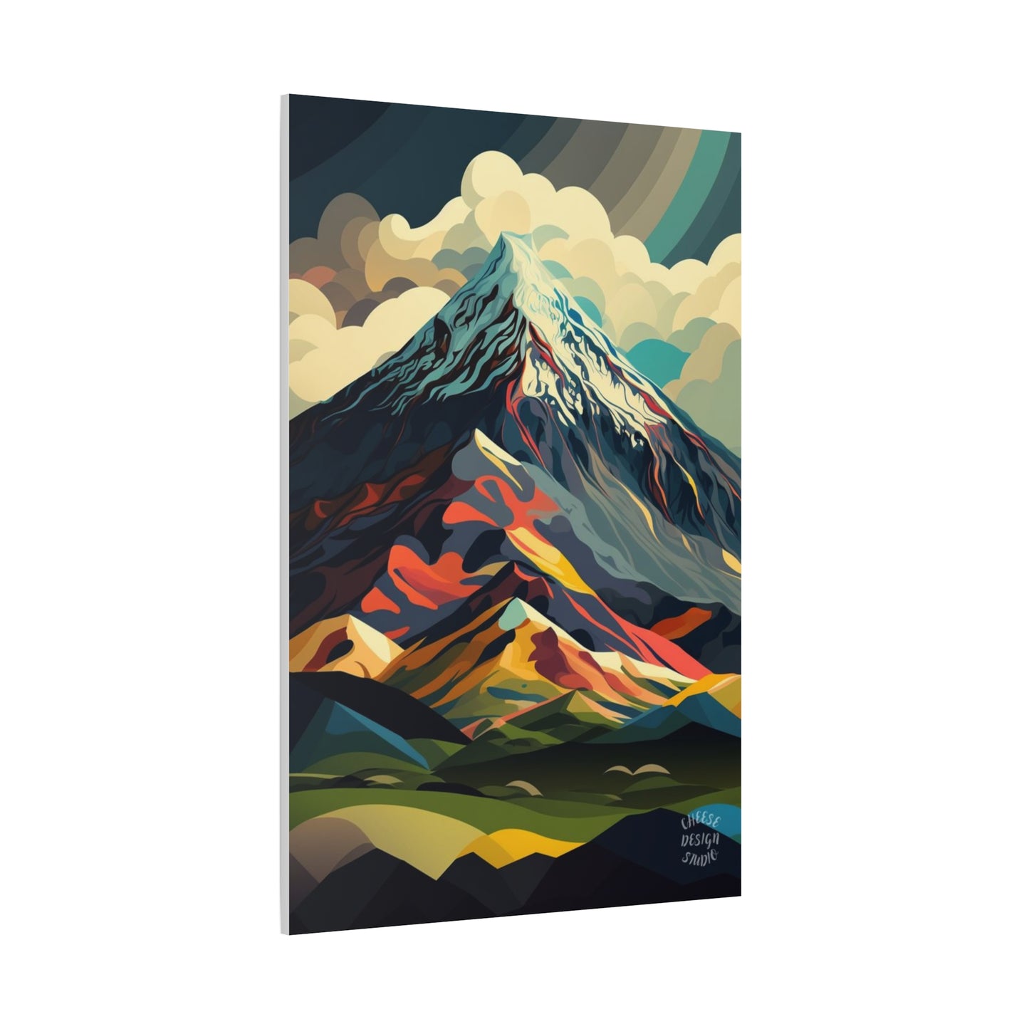Abstract Mountain Landscape Matte Canvas Print — Stretched Wall Art