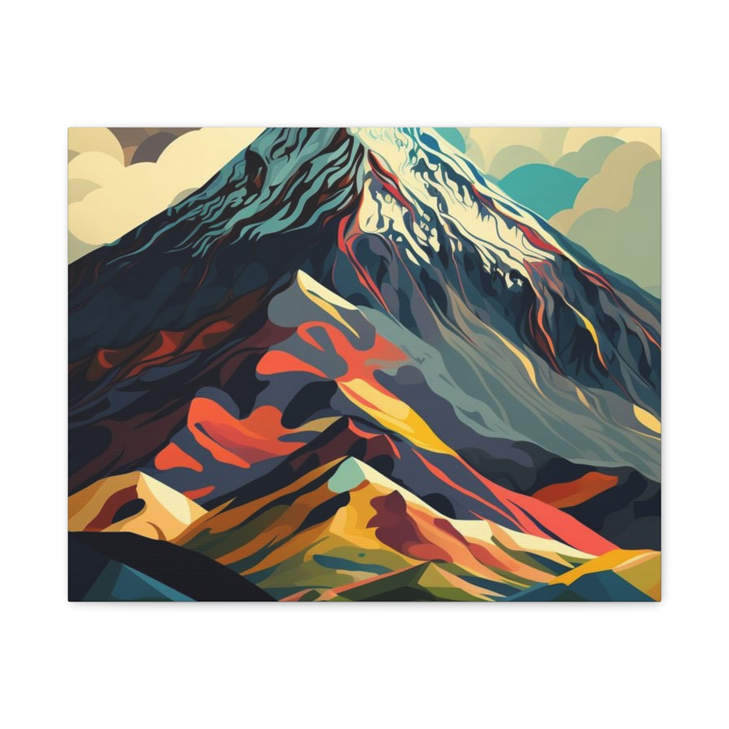 Abstract Mountain Landscape Matte Canvas Print — Stretched Wall Art