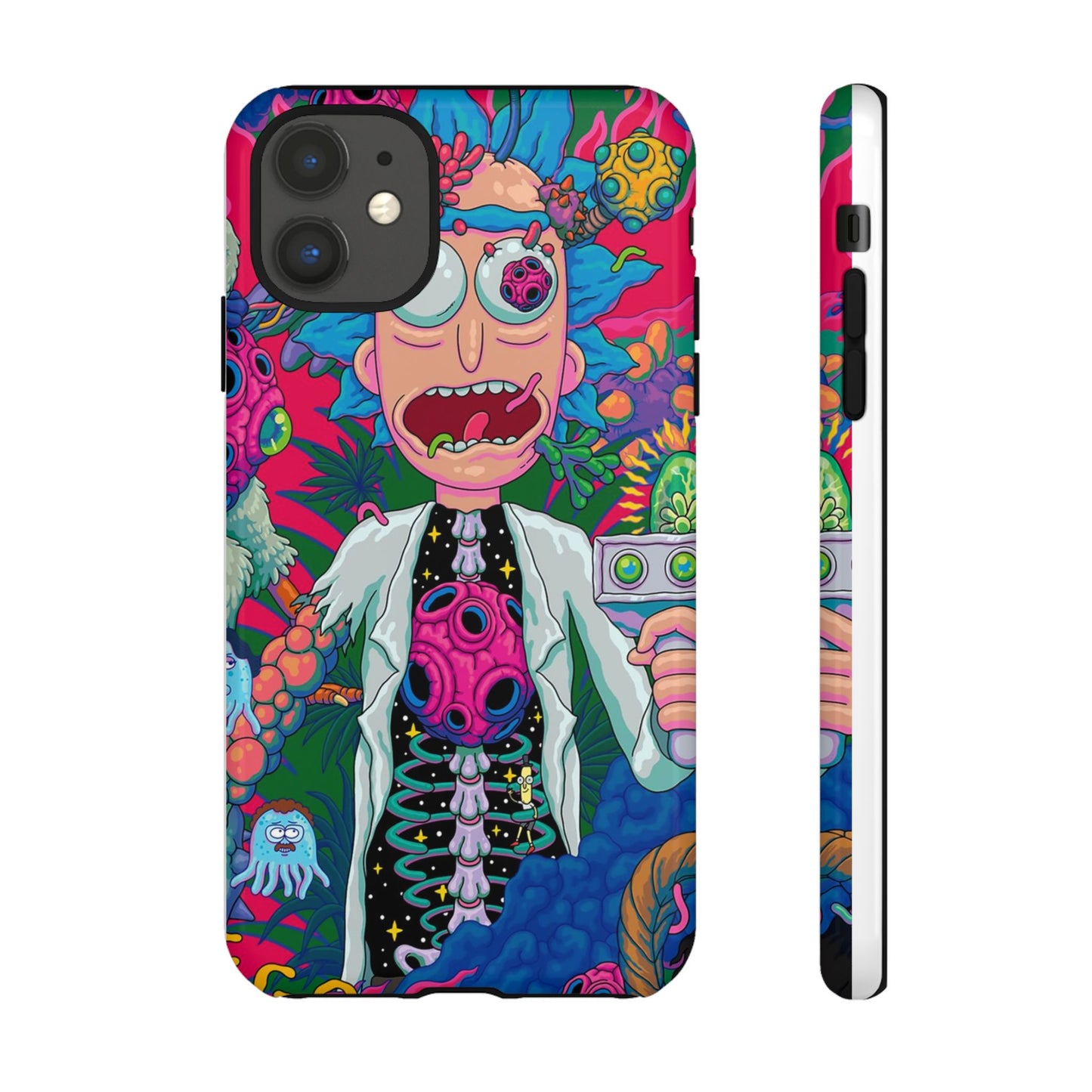 Rick and Morty Psychedelic iPhone Tough Case – Colorful Cartoon Science Design