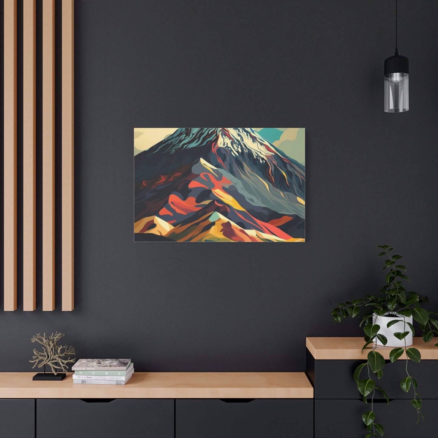 Abstract Mountain Landscape Matte Canvas Print — Stretched Wall Art