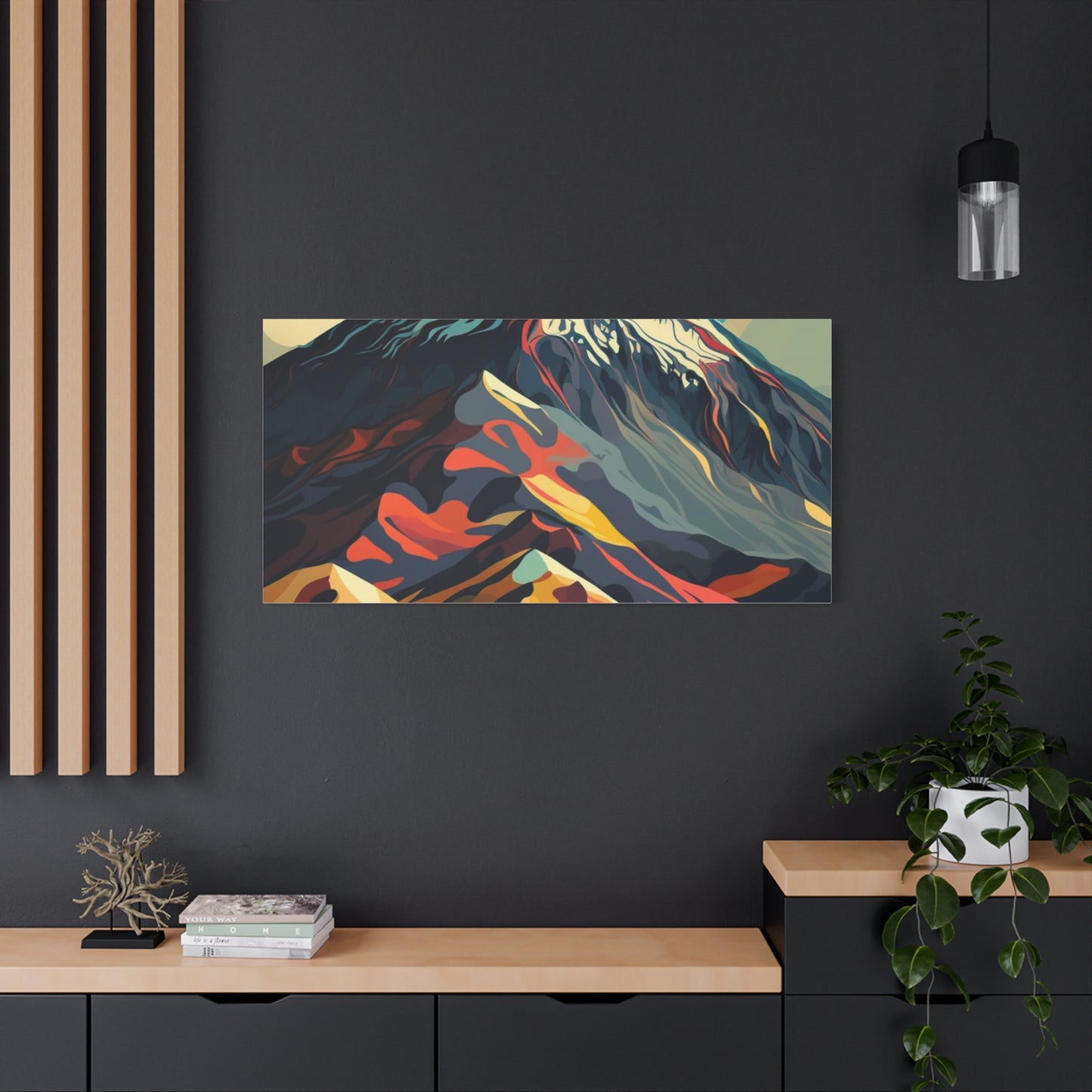 Abstract Mountain Landscape Matte Canvas Print — Stretched Wall Art