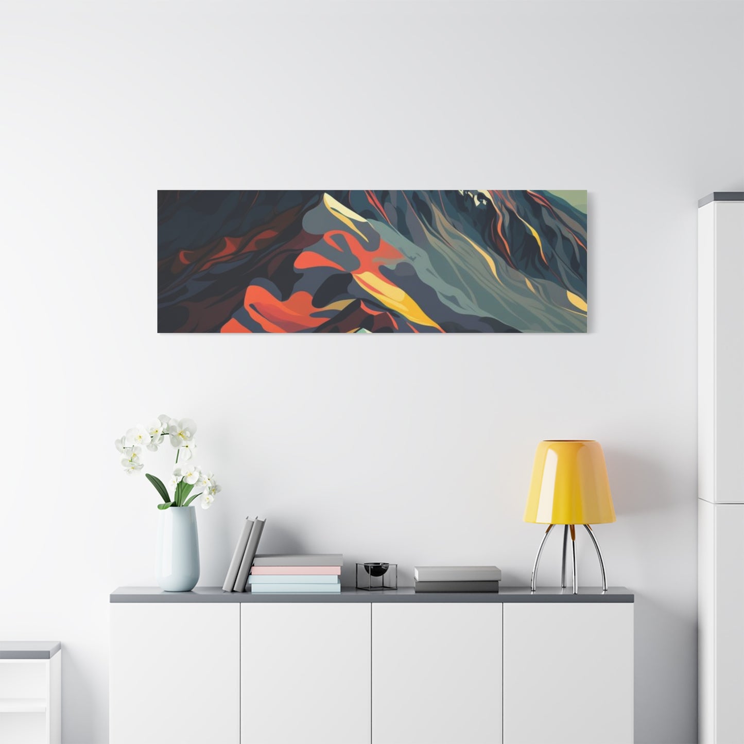 Abstract Mountain Landscape Matte Canvas Print — Stretched Wall Art