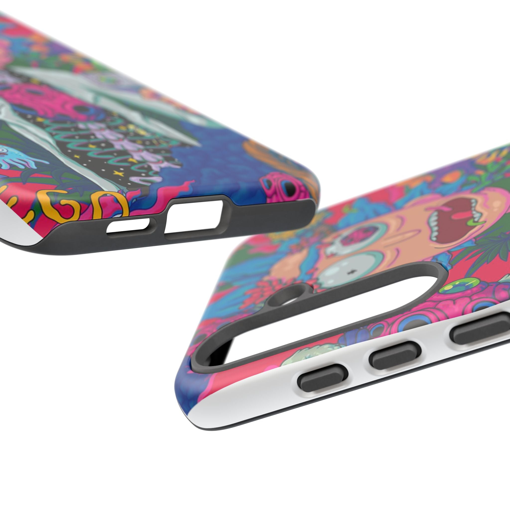 Rick and Morty Psychedelic iPhone Tough Case – Colorful Cartoon Science Design