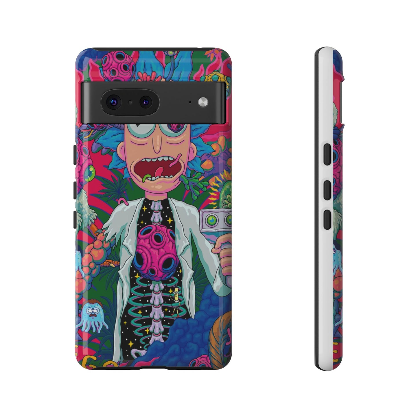 Rick and Morty Psychedelic iPhone Tough Case – Colorful Cartoon Science Design
