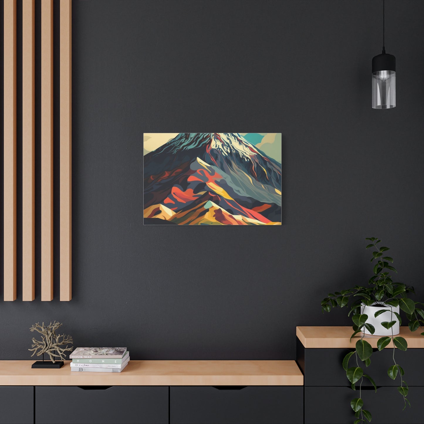 Abstract Mountain Landscape Matte Canvas Print — Stretched Wall Art