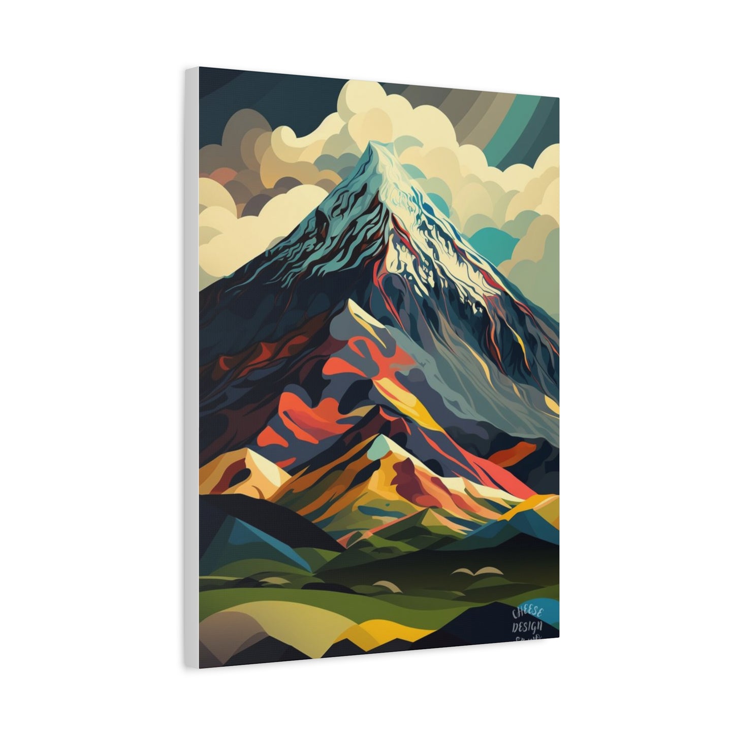 Abstract Mountain Landscape Matte Canvas Print — Stretched Wall Art