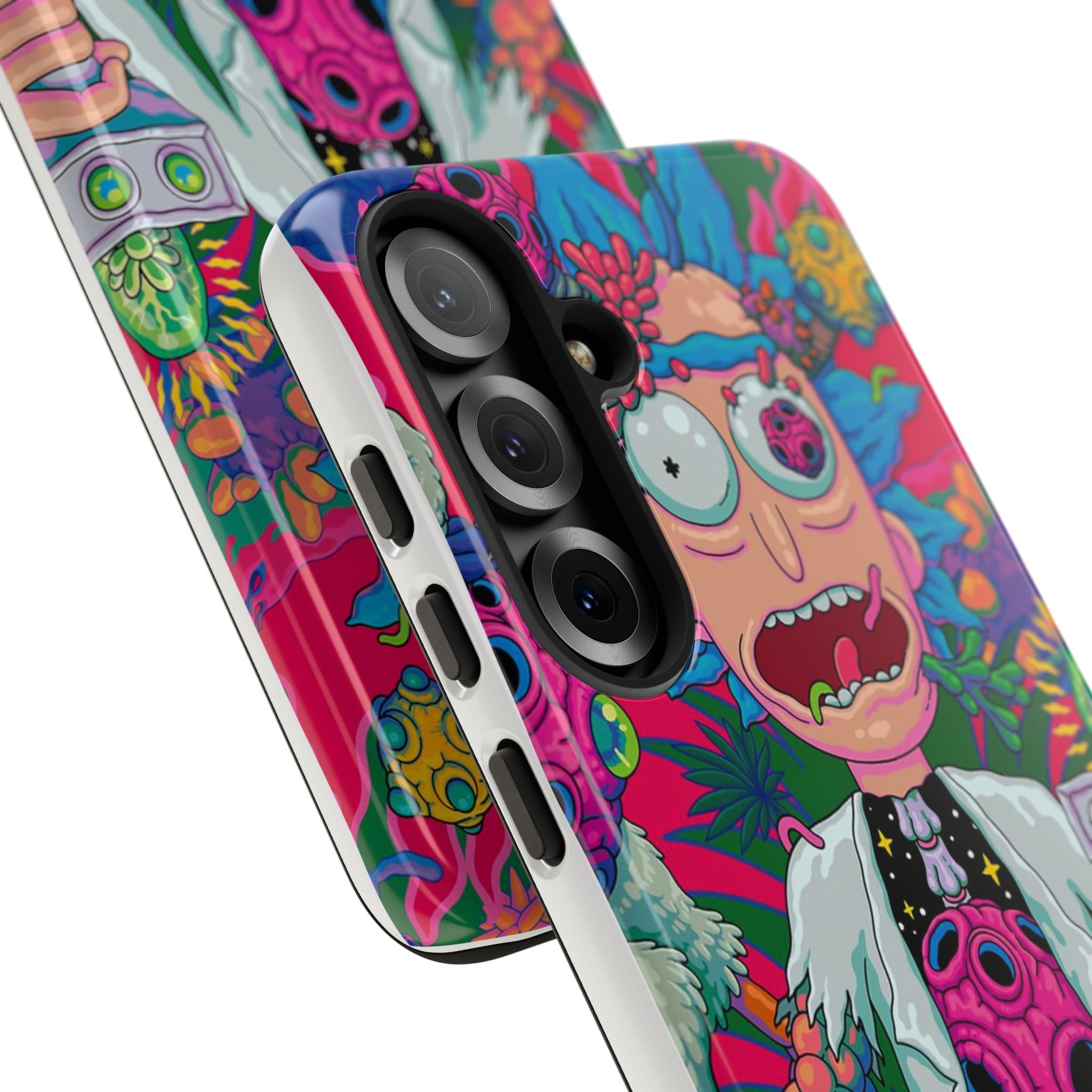 Rick and Morty Psychedelic iPhone Tough Case – Colorful Cartoon Science Design