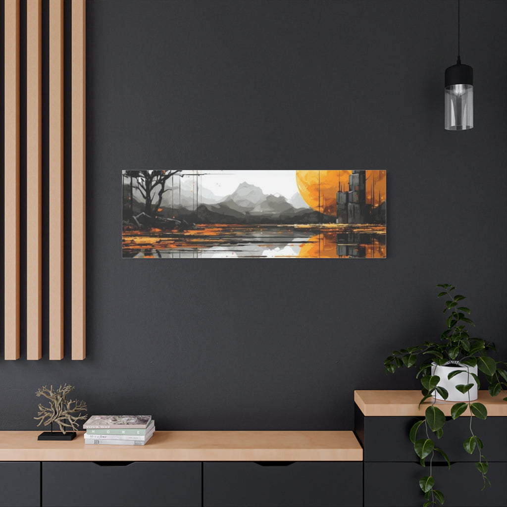 Autumn Lake Moon Matte Canvas Print — Stretched 1.25"