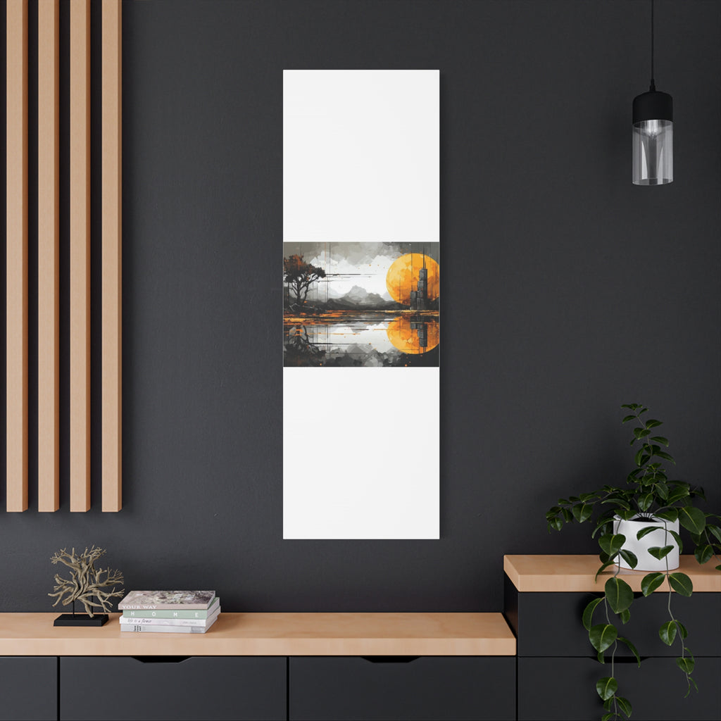 Autumn Lake Moon Matte Canvas Print — Stretched 1.25"