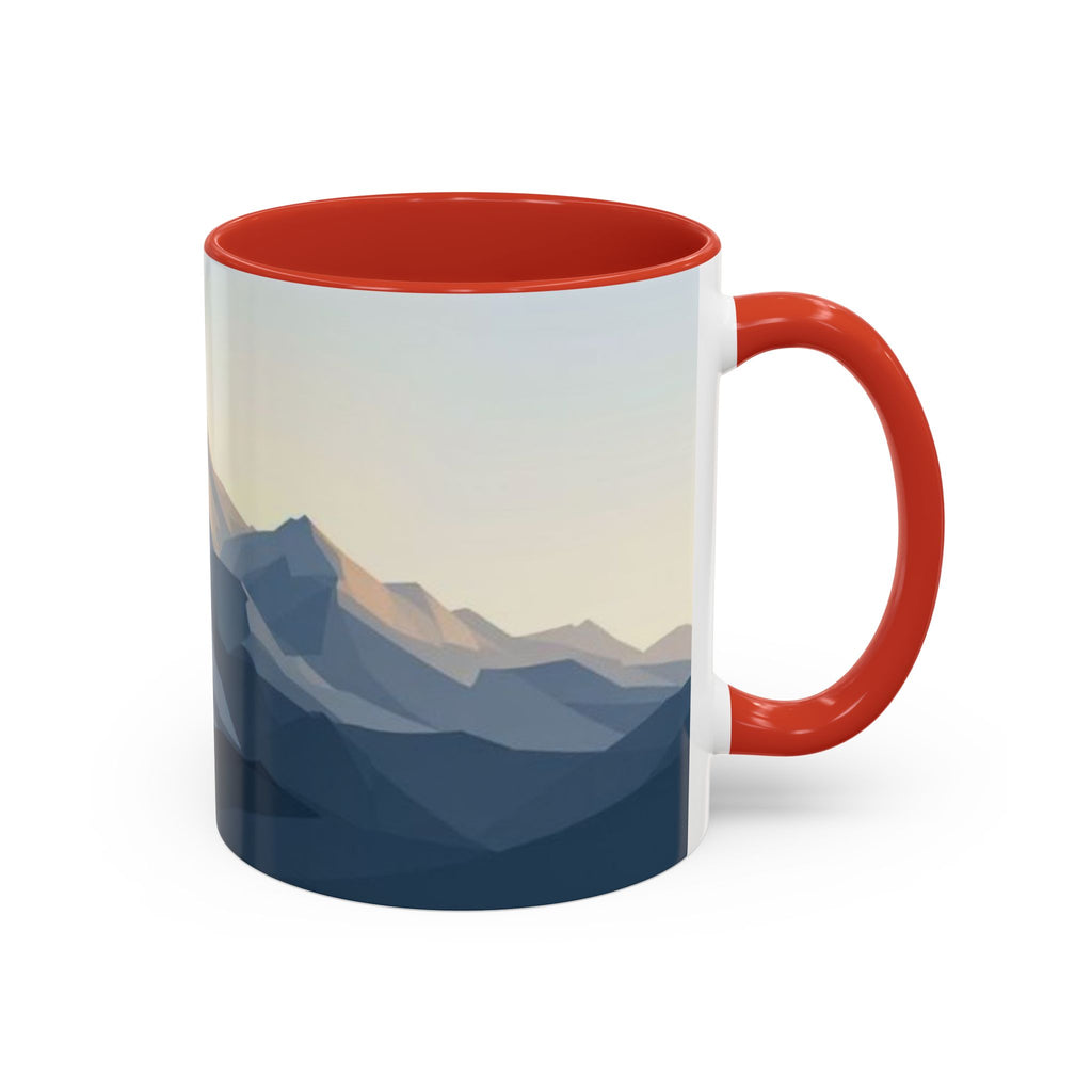Mountain Landscape Accent Coffee Mug — Taza con diseño de paisaje de montaña (11/15 oz)