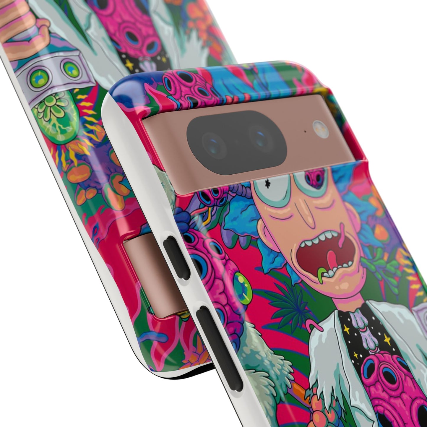 Rick and Morty Psychedelic iPhone Tough Case – Colorful Cartoon Science Design