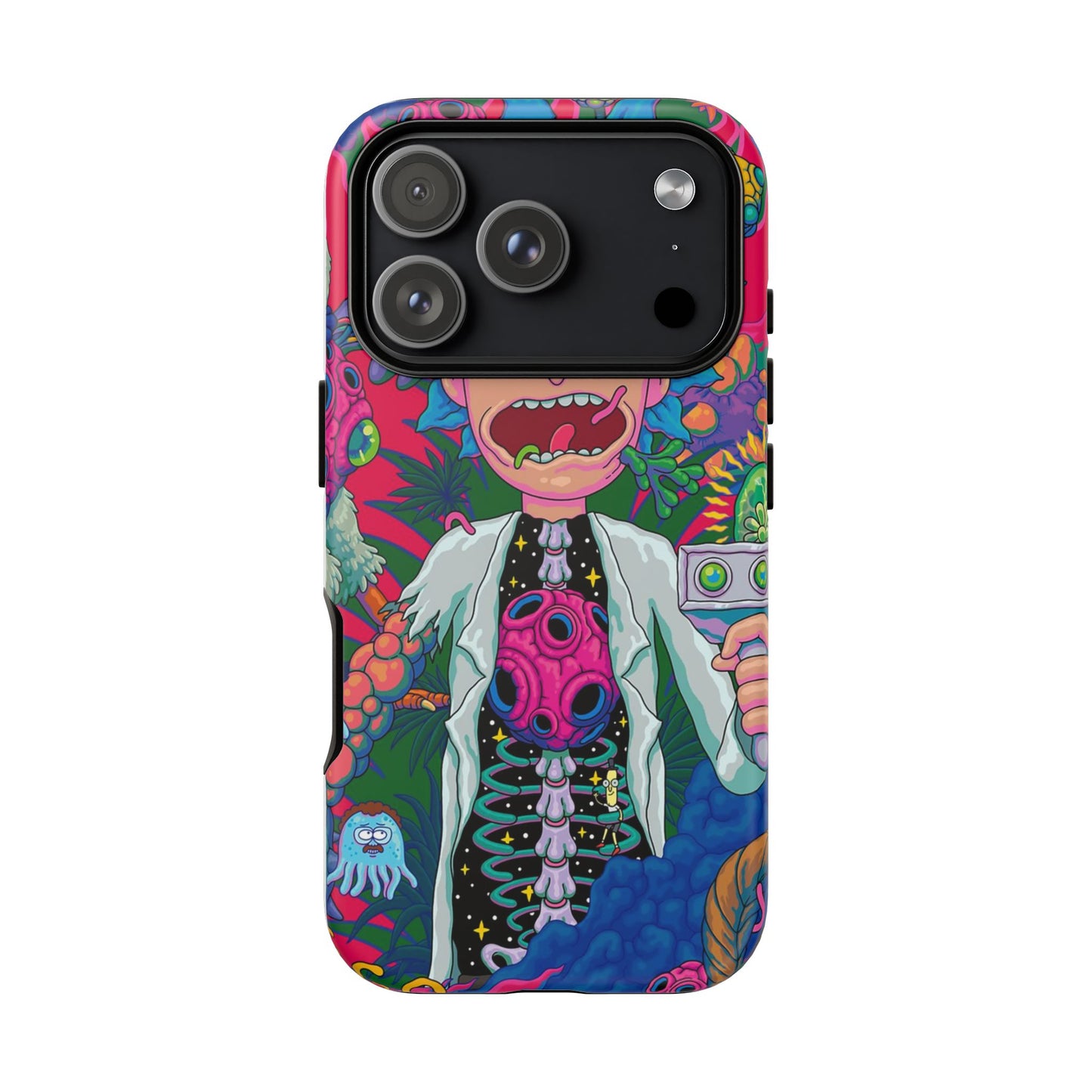 Rick and Morty Psychedelic iPhone Tough Case – Colorful Cartoon Science Design