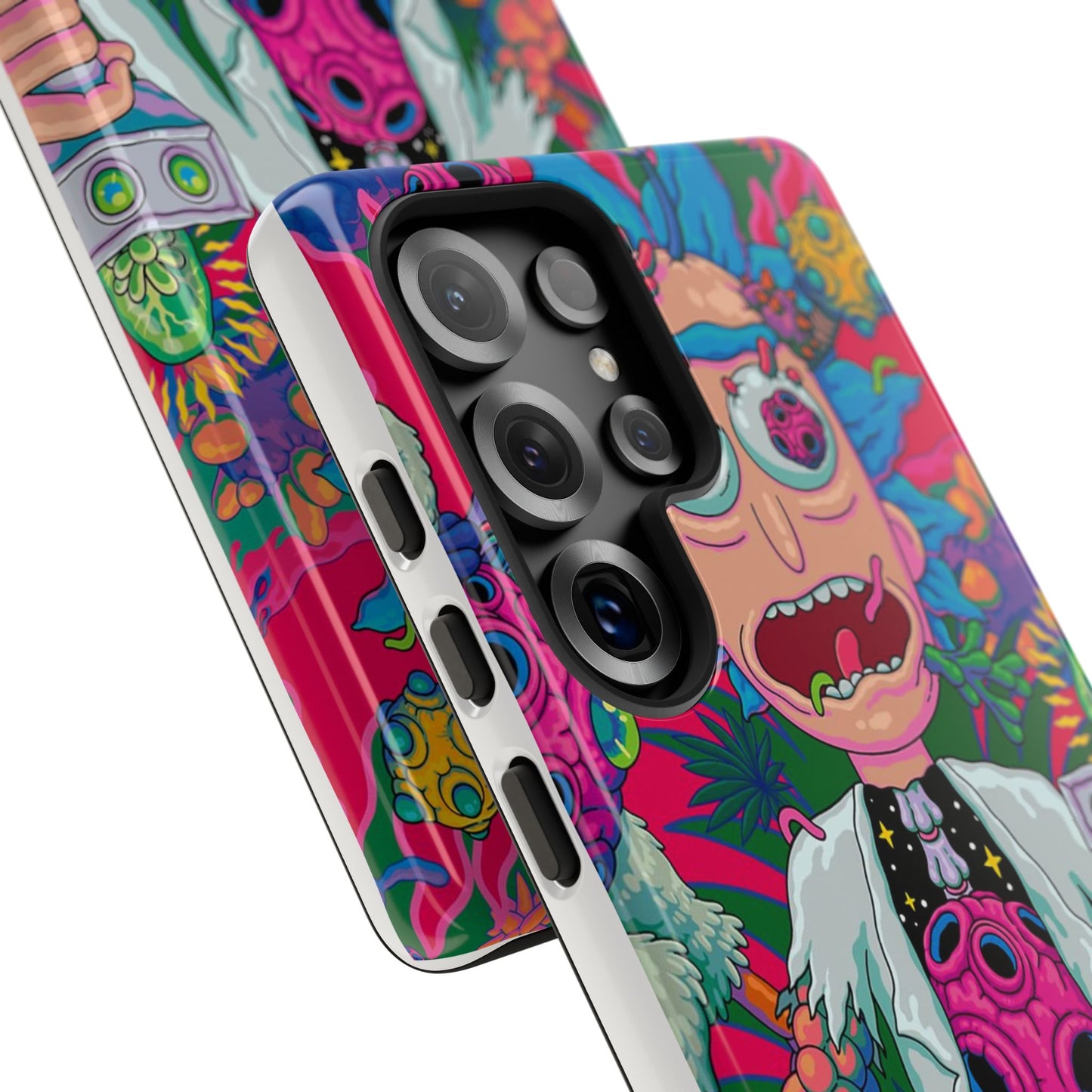 Rick and Morty Psychedelic iPhone Tough Case – Colorful Cartoon Science Design