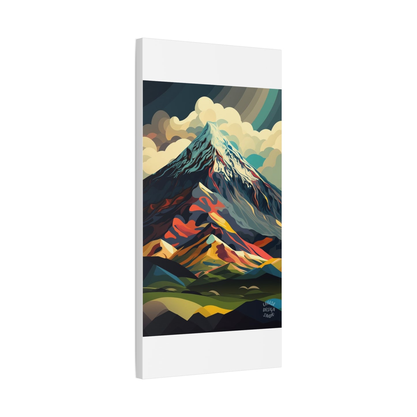 Abstract Mountain Landscape Matte Canvas Print — Stretched Wall Art