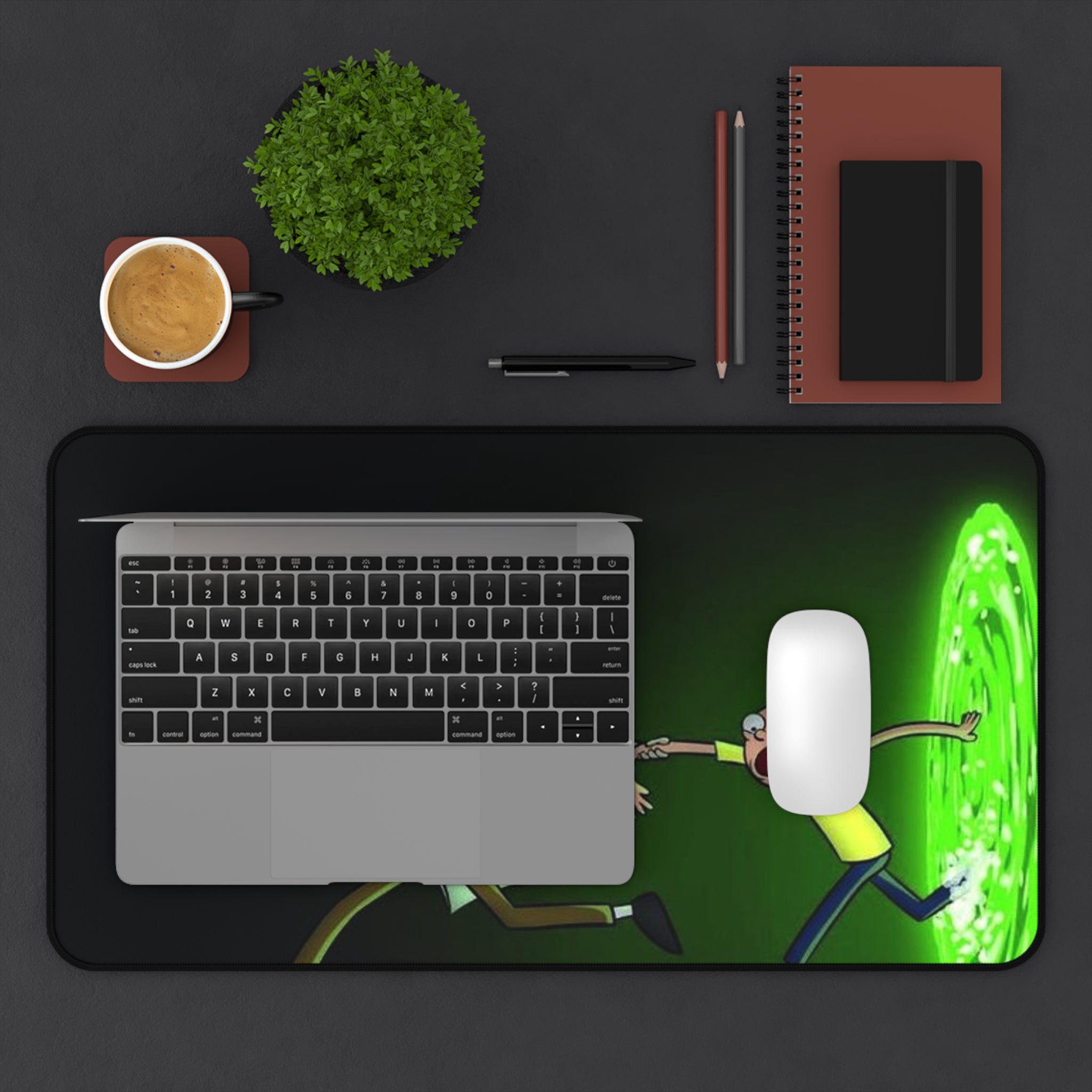 Rick and Morty Portal Desk Mat — Funny Sci‑Fi Gaming Mousepad