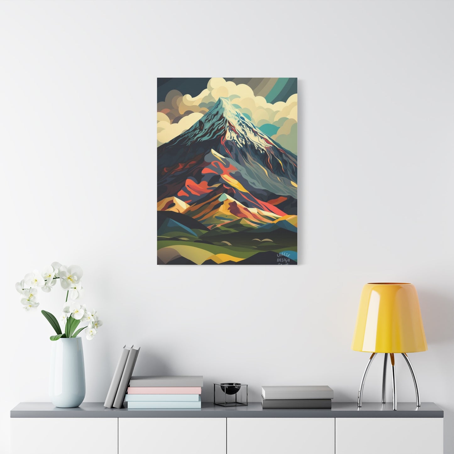 Abstract Mountain Landscape Matte Canvas Print — Stretched Wall Art