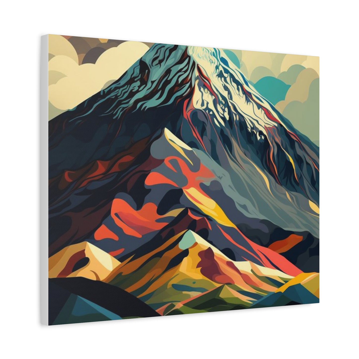 Abstract Mountain Landscape Matte Canvas Print — Stretched Wall Art