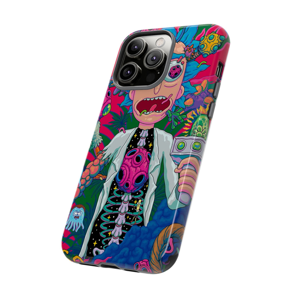 Rick and Morty Psychedelic iPhone Tough Case – Colorful Cartoon Science Design