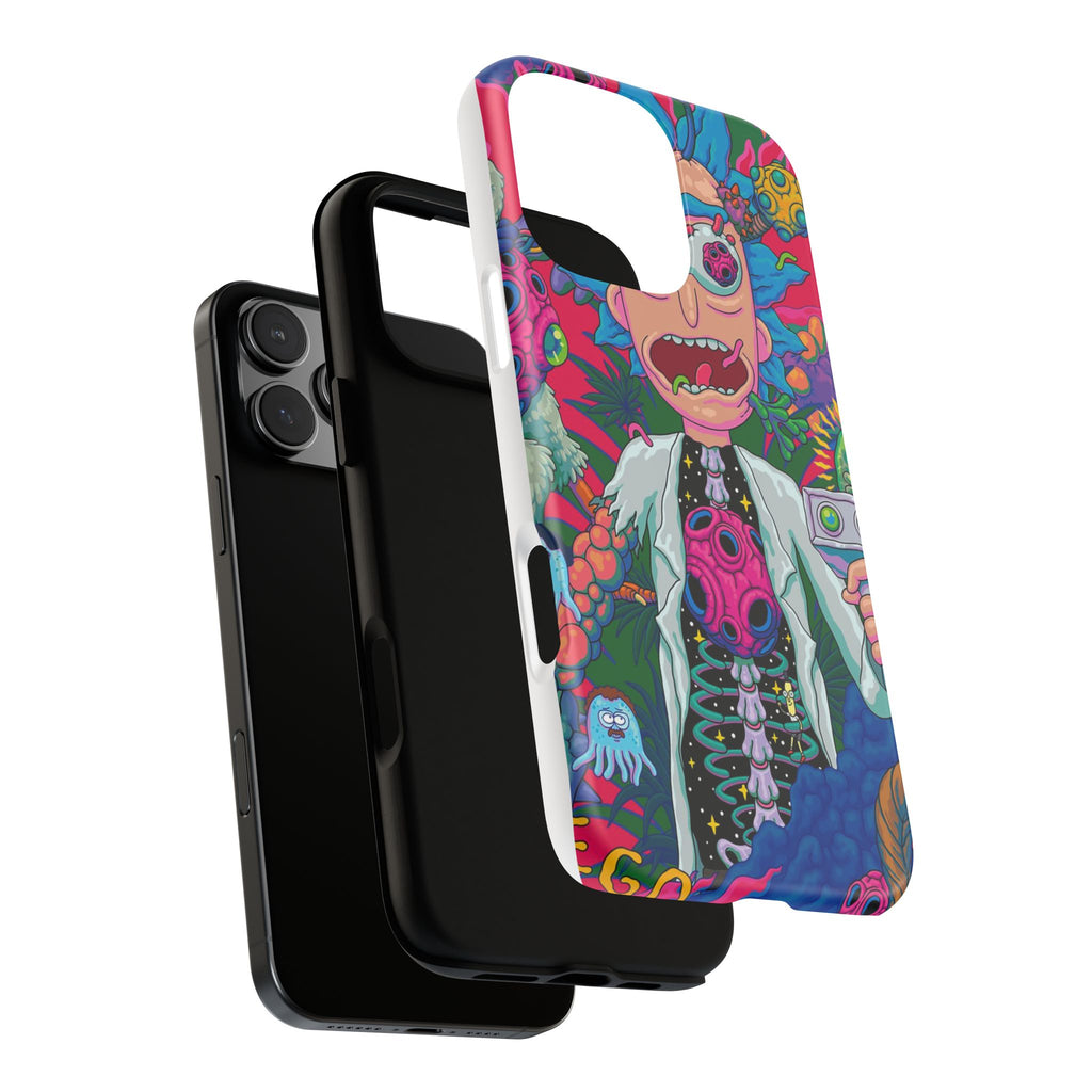 Rick and Morty Psychedelic iPhone Tough Case – Colorful Cartoon Science Design
