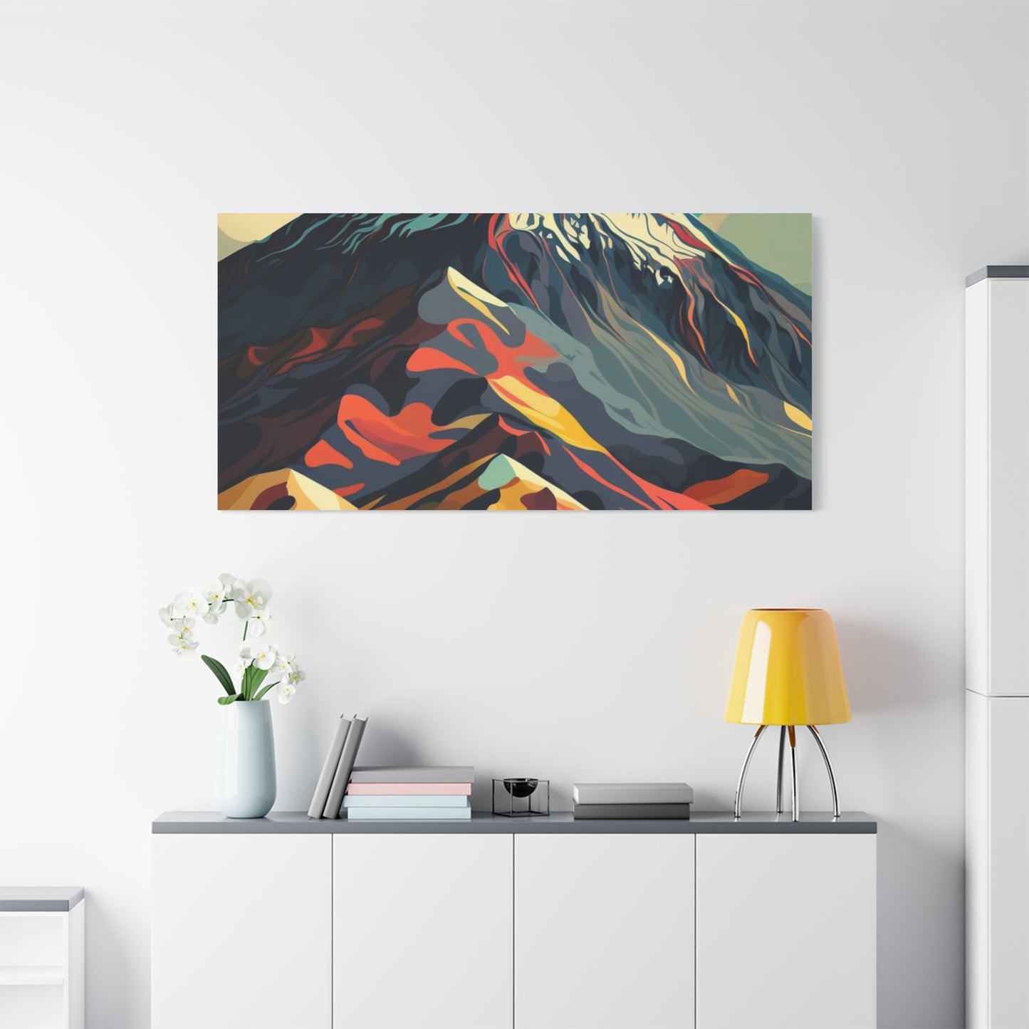 Abstract Mountain Landscape Matte Canvas Print — Stretched Wall Art